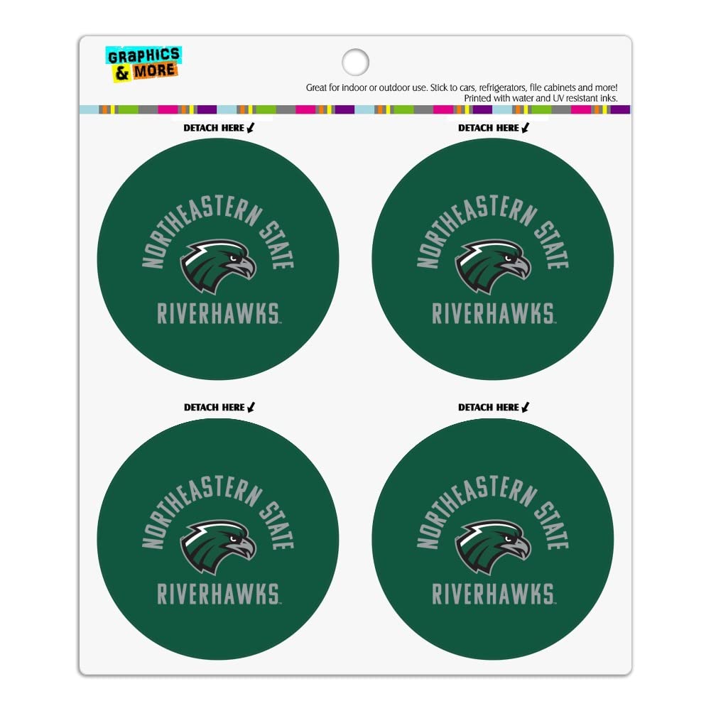 Northeastern State Riverhawks Logo Refrigerator Magnet Set - 6 Pack Vinyl Circle Magnets for Fridge, Locker & Office Decor - Perfect for College Dorm, Game Day & Fan Gifts