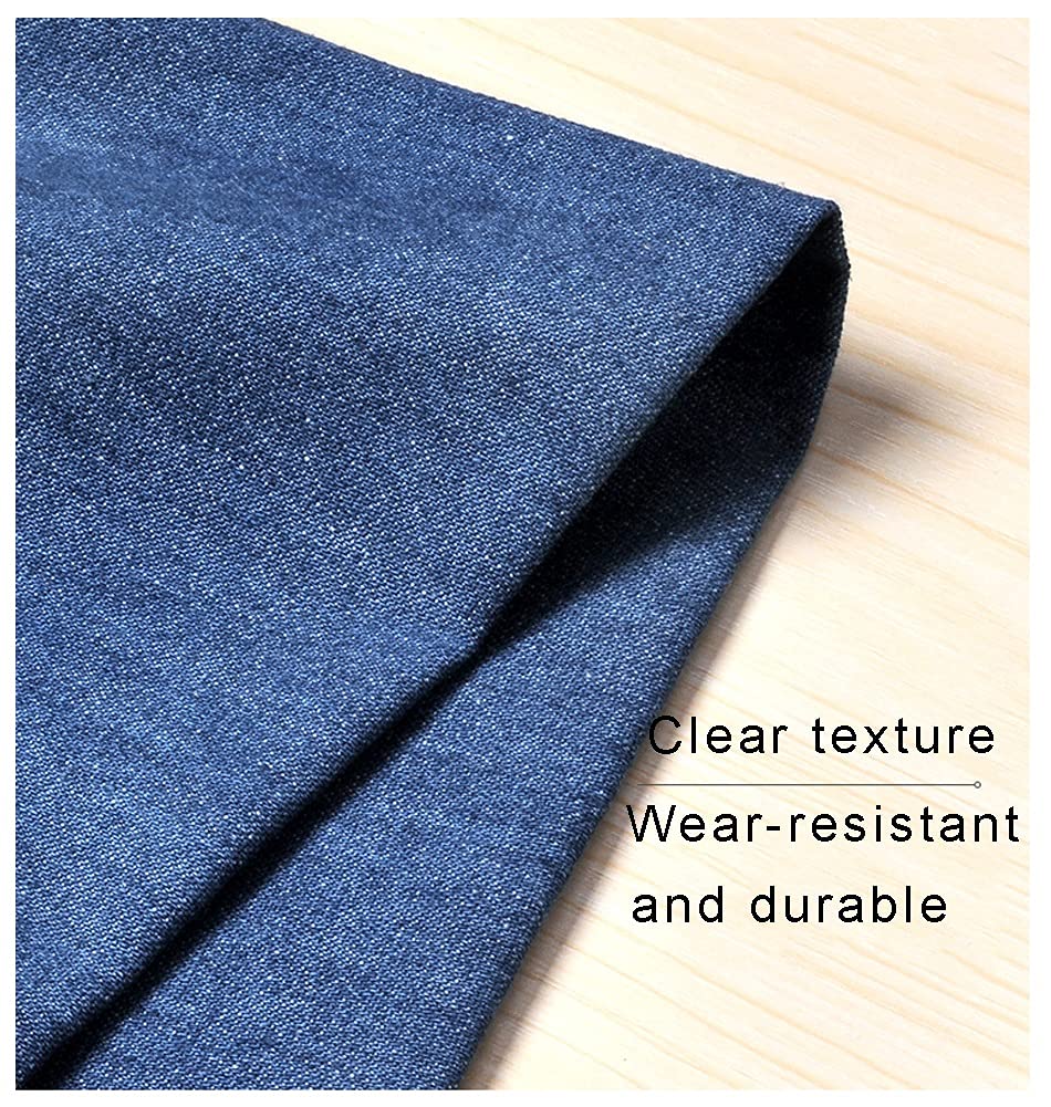 Premium 100% Cotton Denim Fabric - Soft, Breathable, Medium Blue 57