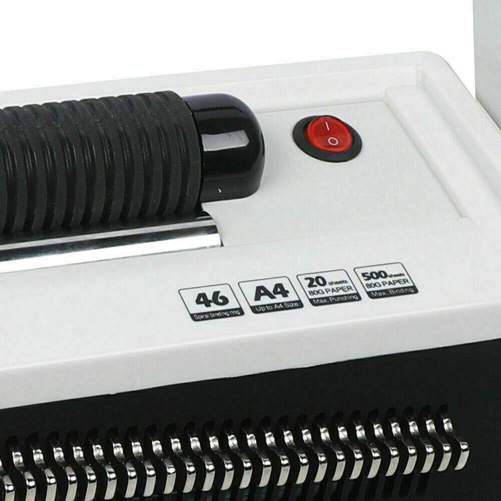 LOYALHEARTDY 46-Hole Manual Spiral Binding Machine with Electric Metal Roller - Professional Book & Document Binder for Office, School, Presentations & Reports