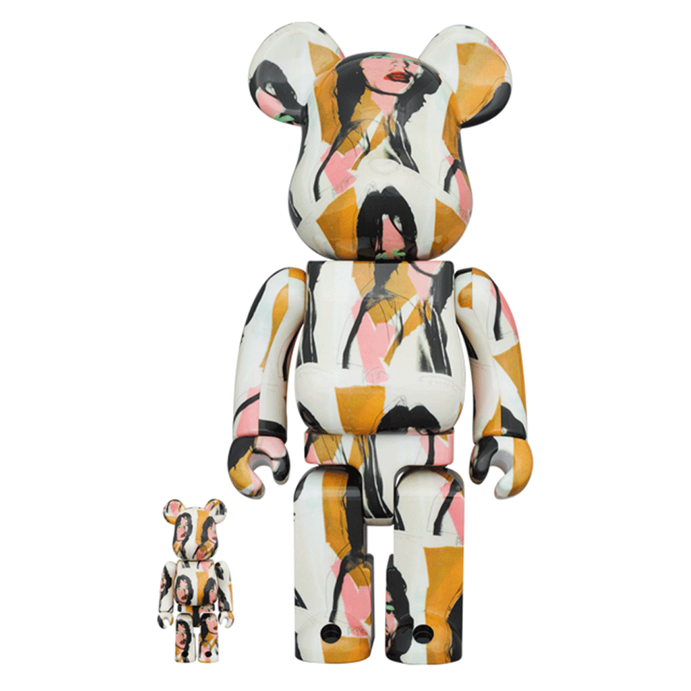 BEARBRICK Andy Warhol Mick Jagger 100% & 400% Collectible Art Toy Figures - Limited Edition Pop Art Vinyl Doll for Display, Collection & Gifting