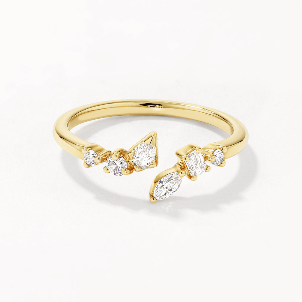 0.25ct Lab Grown Diamond Bypass Ring in 10k Gold - Eco-Friendly & Affordable Engagement Ring for Women | Perfect for Proposals, Anniversaries & Special Occasions
