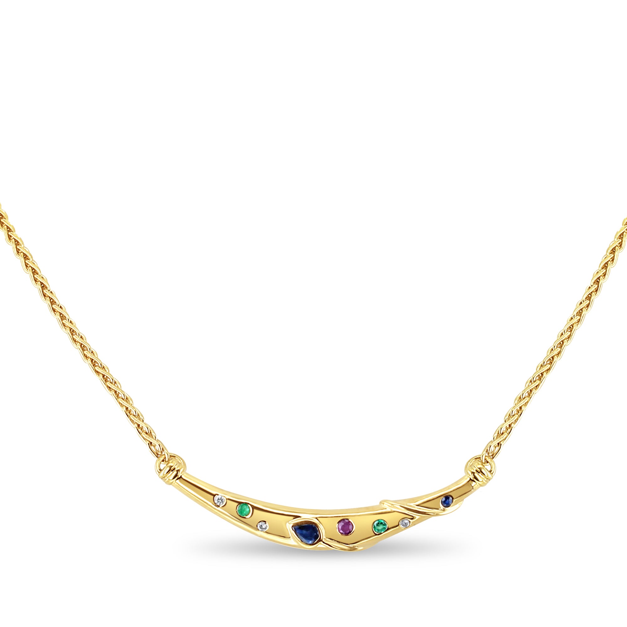 Assorted Gemstone Arc Necklace - Elegant Handmade Jewelry for Women | Perfect for Weddings, Parties & Everyday Wear