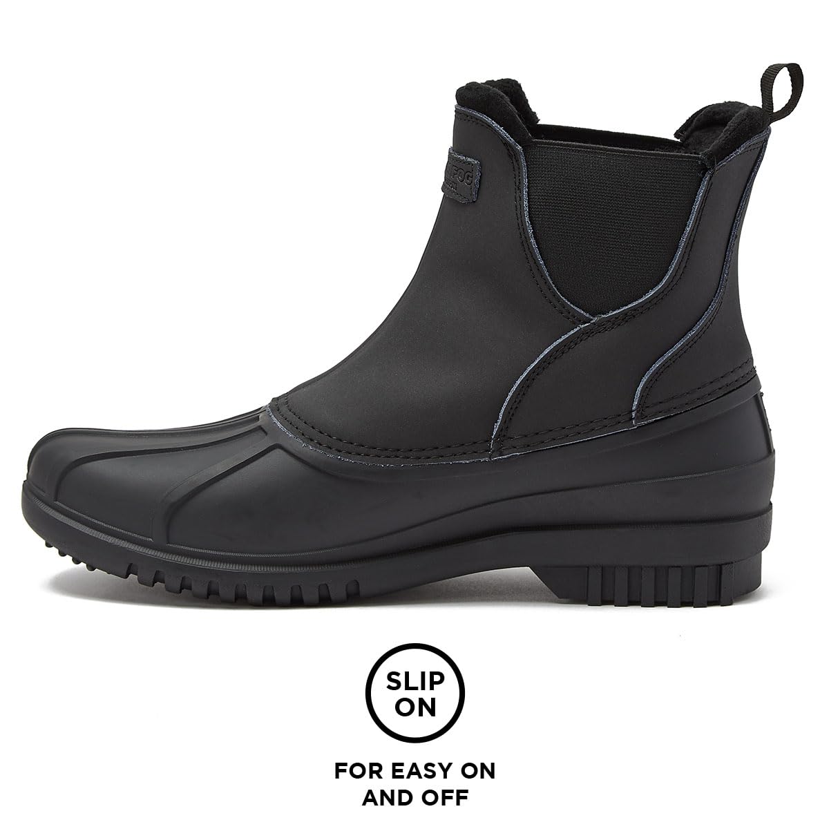 **LONDON FOG Men's Tyler Slip-On Waterproof Chelsea Duck Boots - Insulated Leather Winter Snow Boots for Rain & Snow | Perfect for Hiking, Commuting & Outdoor Adventures**