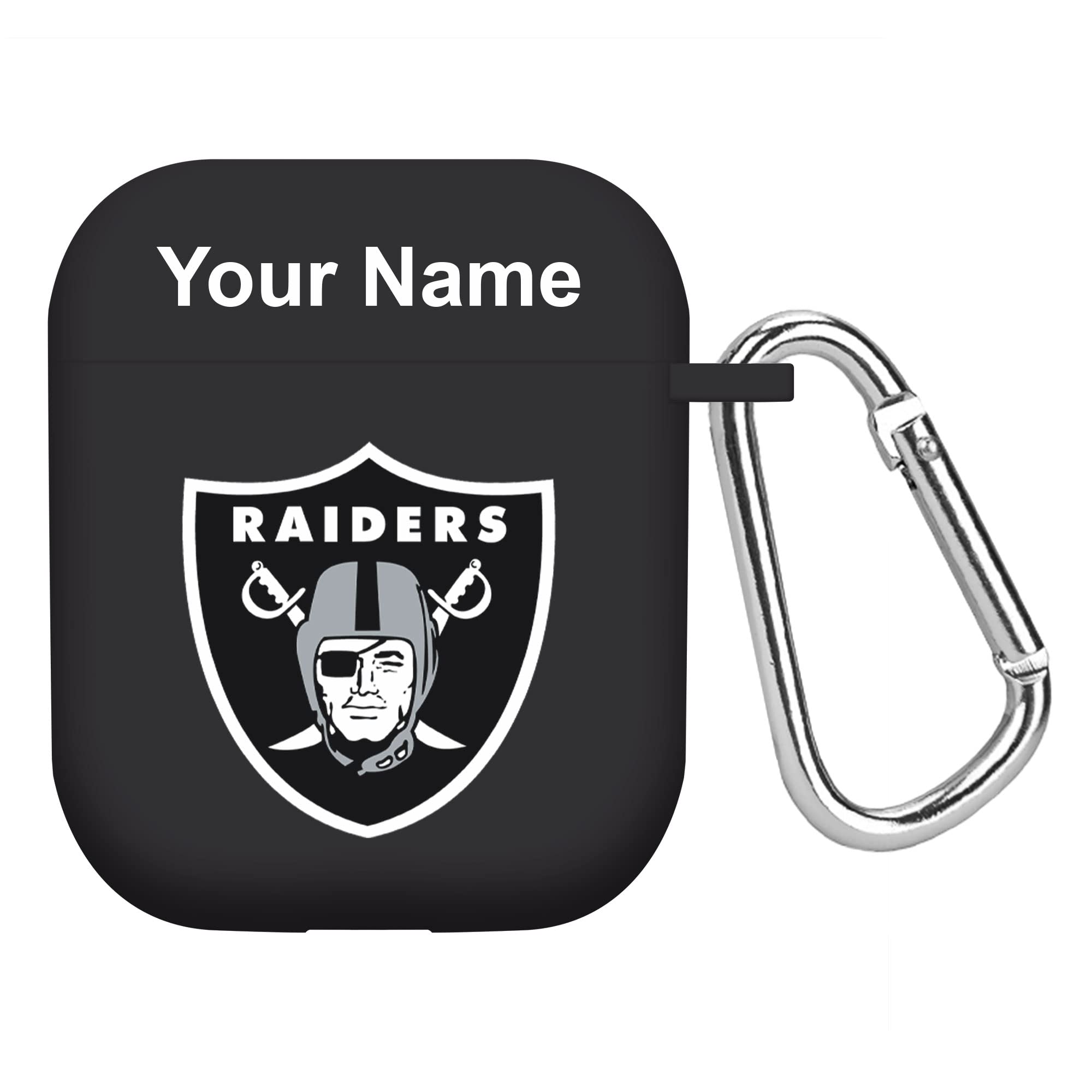 Raiders AirPods Case Custom Name - HD Cover for AirPods 1/2 (Black) | Game Day Accessory