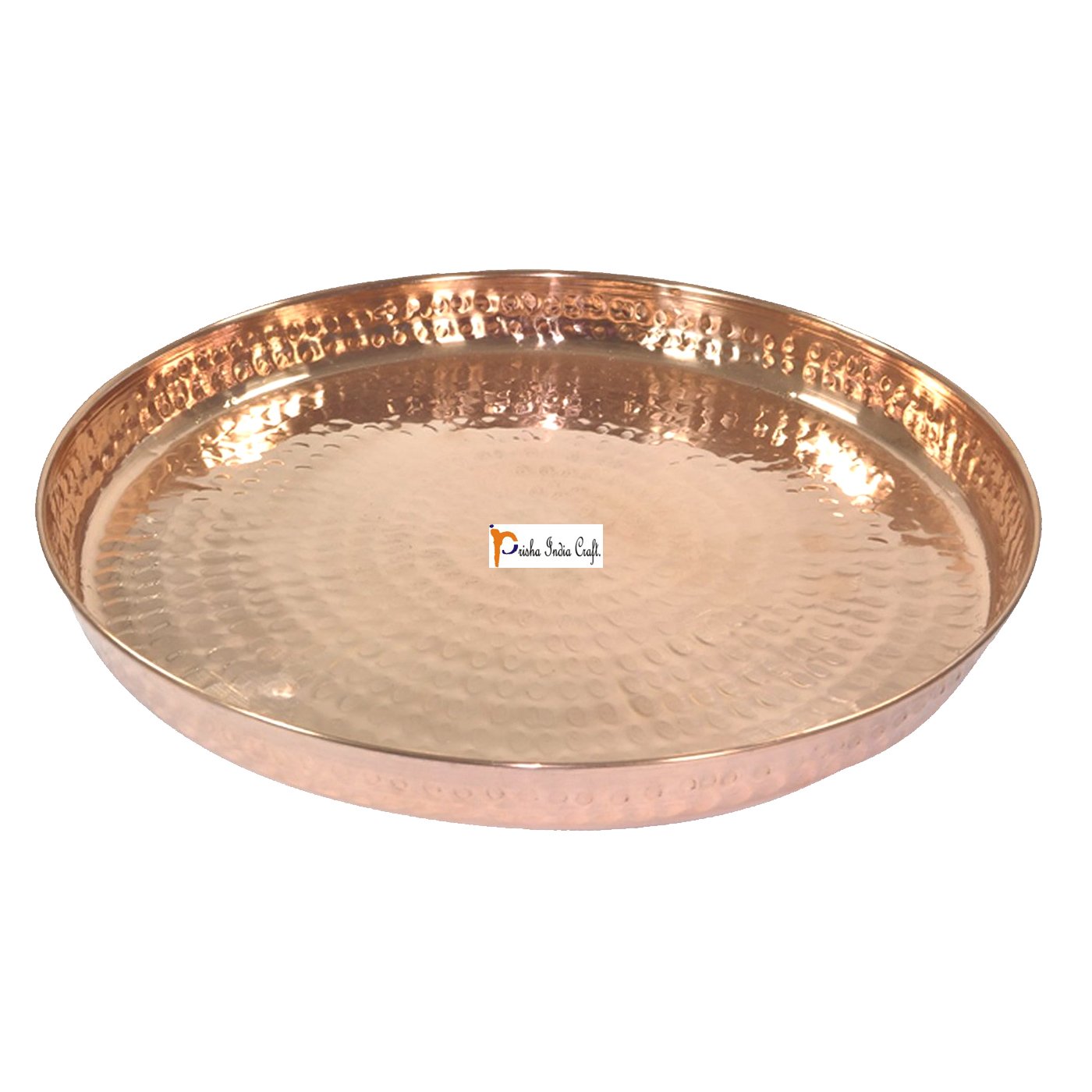 Prisha India Craft® 5-Piece Traditional Indian Copper Dinner Set - 12