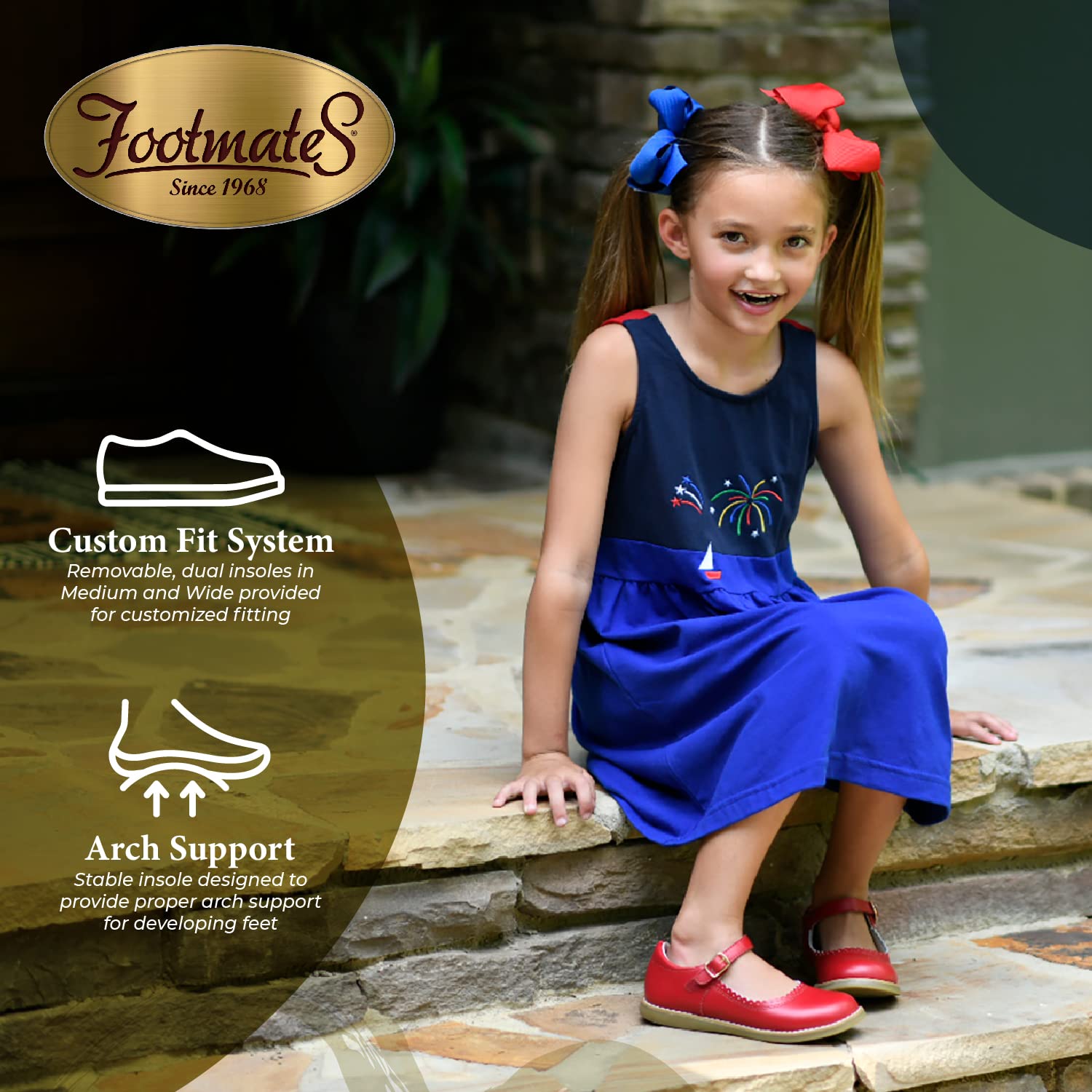FOOTMATES Baby Girls Mary Jane Flats - Comfortable & Stylish Shoes for Infant, Toddler & Little Kids - Perfect for School, Parties & Everyday Wear