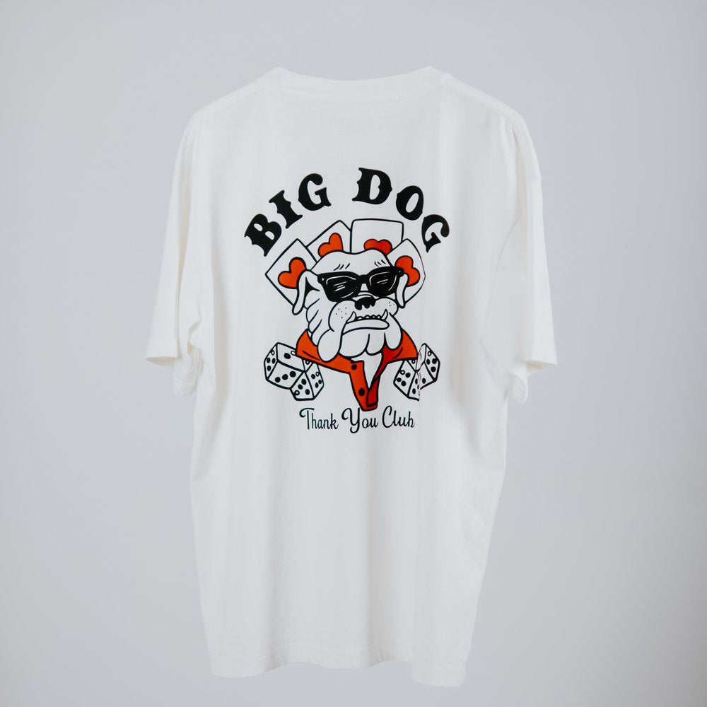 Big Dog T-Shirt for Men - Soft Cotton White Tee for Casual Wear, Gym & Outdoor Activities