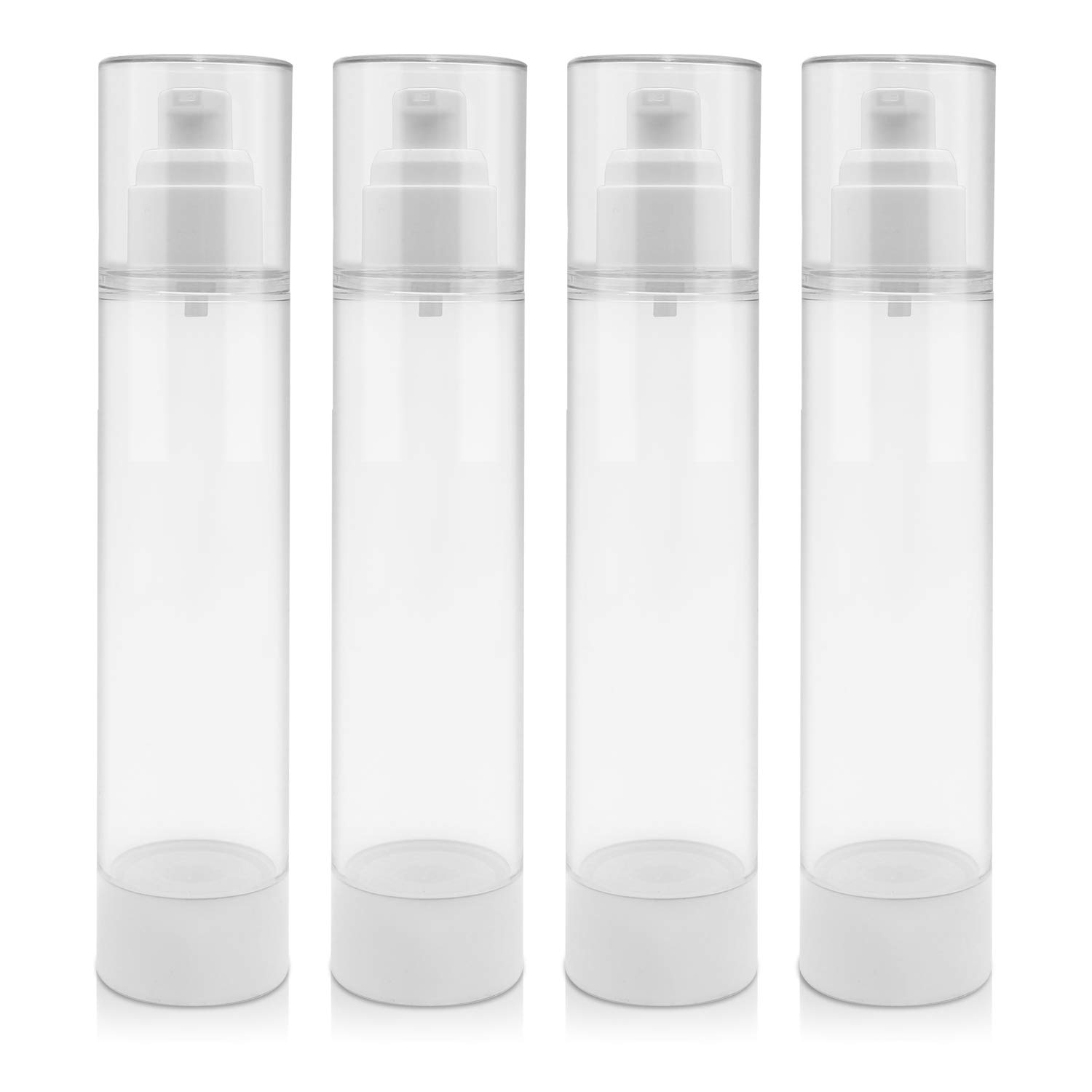 TrendBox 4oz Airless Pump Bottles for Travel - 4 Pack, Perfect for Lotions & Creams