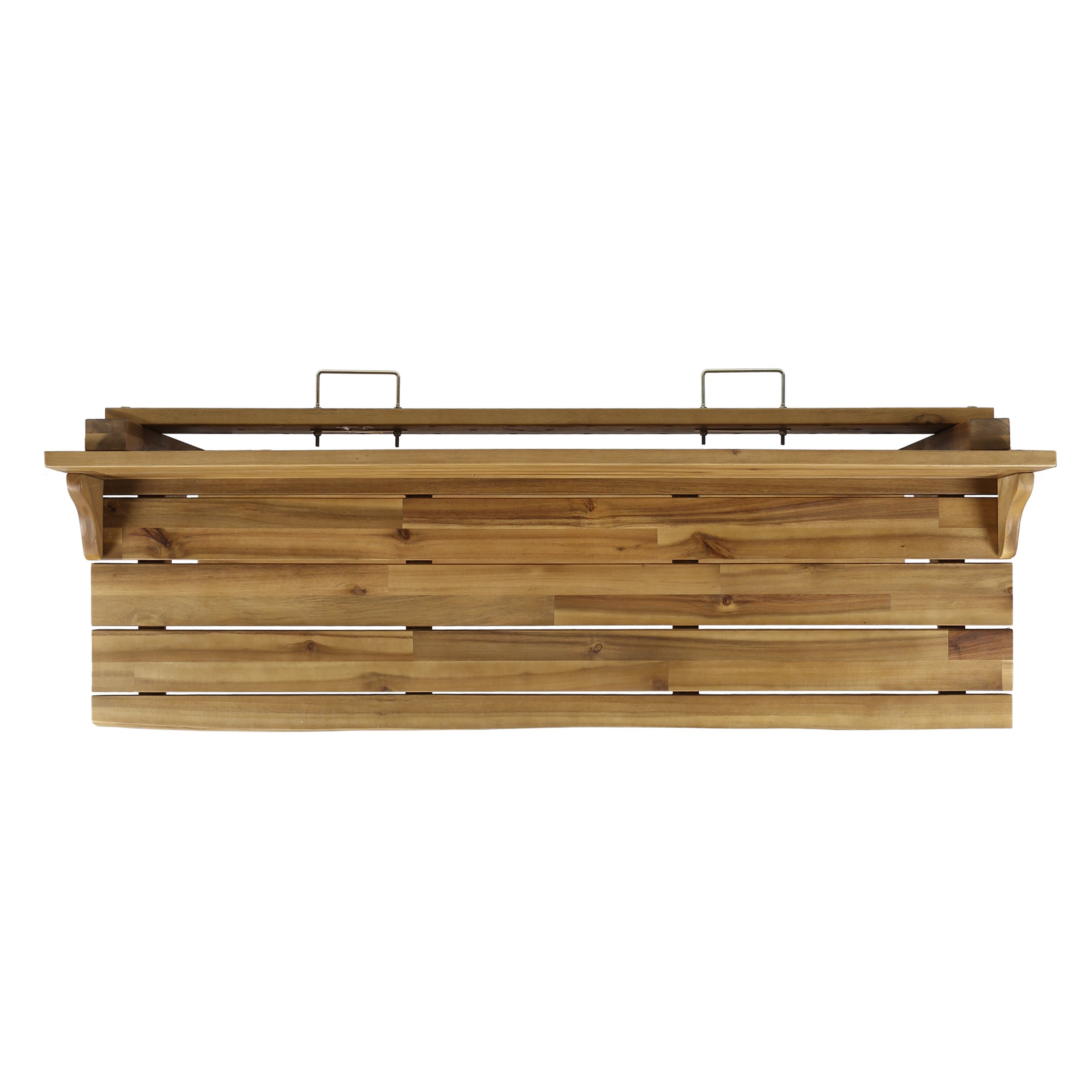Acacia Wood Outdoor Bar Table for Balcony - Natural Stained Finish - Perfect for Patio, Deck & Poolside Entertaining