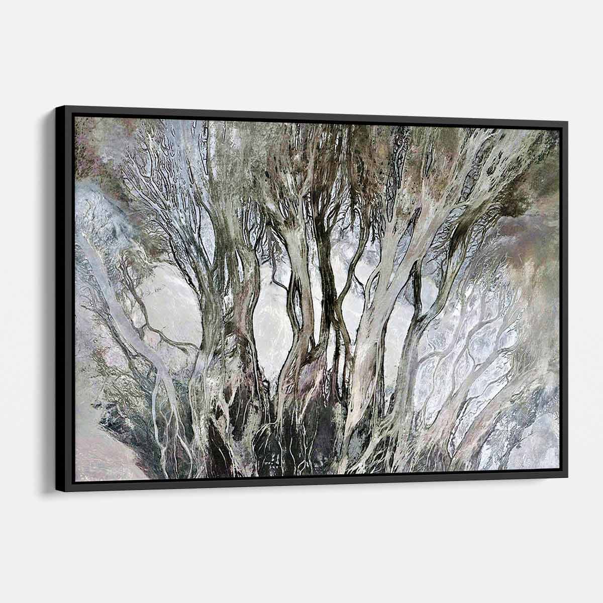 Grey Tree Wall Art Canvas Print - Modern Nature Decor for Living Room, Bedroom & Office | 7686