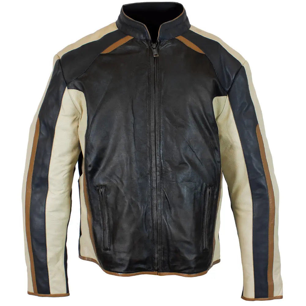 BOL Men's Zip Up Lamb Leather Jacket - Genuine Soft Leather Biker Jacket for Men, Stylish Winter Coat with Zipper Closure - Perfect for Motorcycle Riding, Casual Outfits & Night Out