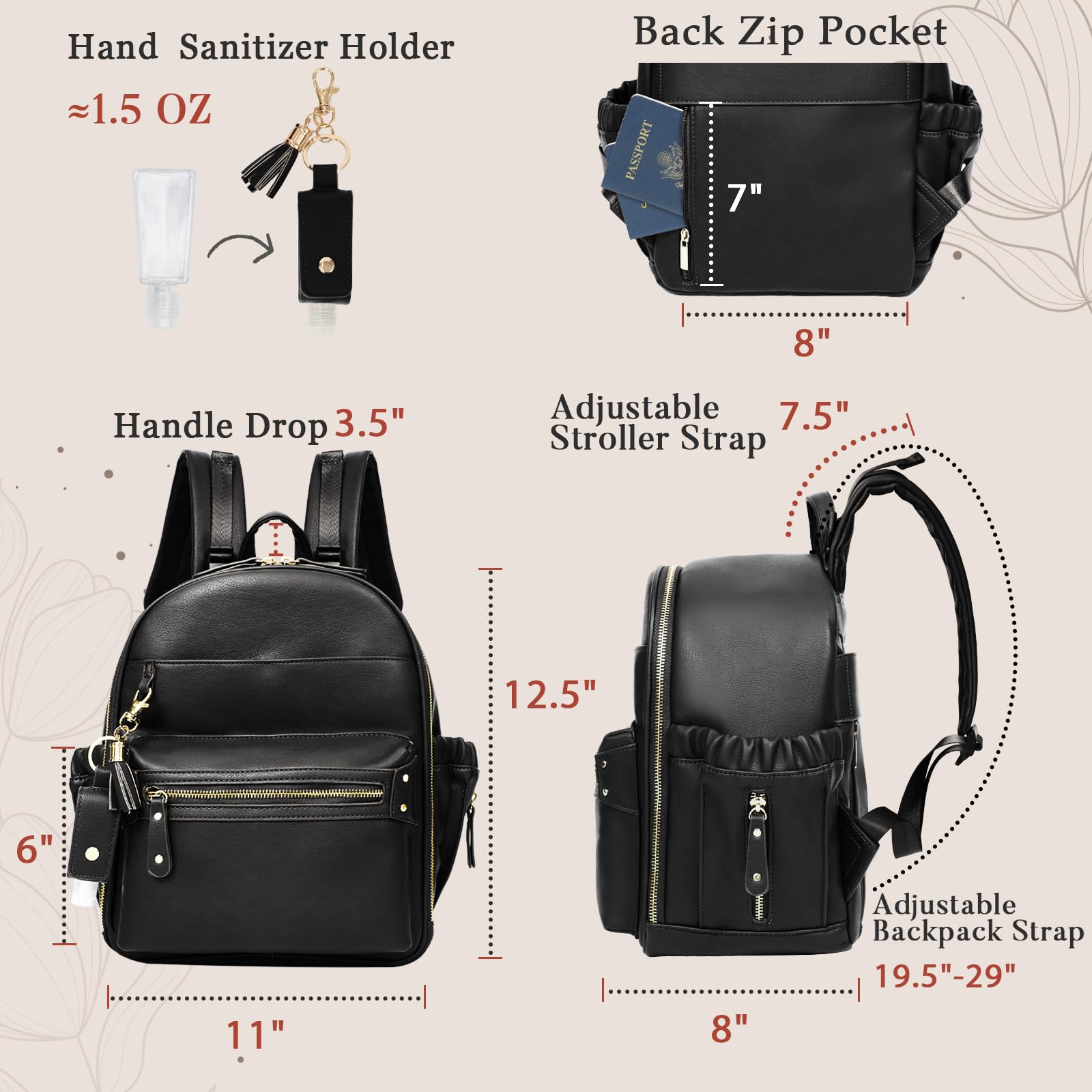 Mini Diaper Bag - Compact & Stylish Baby Essentials Organizer for On-the-Go Parents | Perfect for Travel, Shopping & Daily Outings