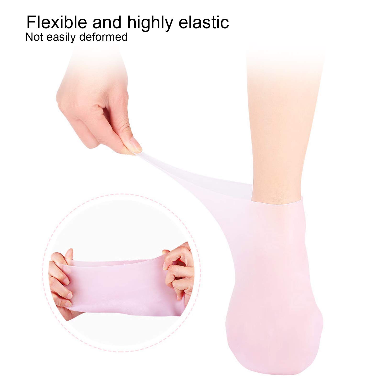 1 Pair Moisturizing Gel Socks for Dry Cracked Feet - Soft Silicone Spa Socks for Women & Men (Size L 39-41) - Perfect for Home Pedicure, Foot Care & Relaxation After Shower