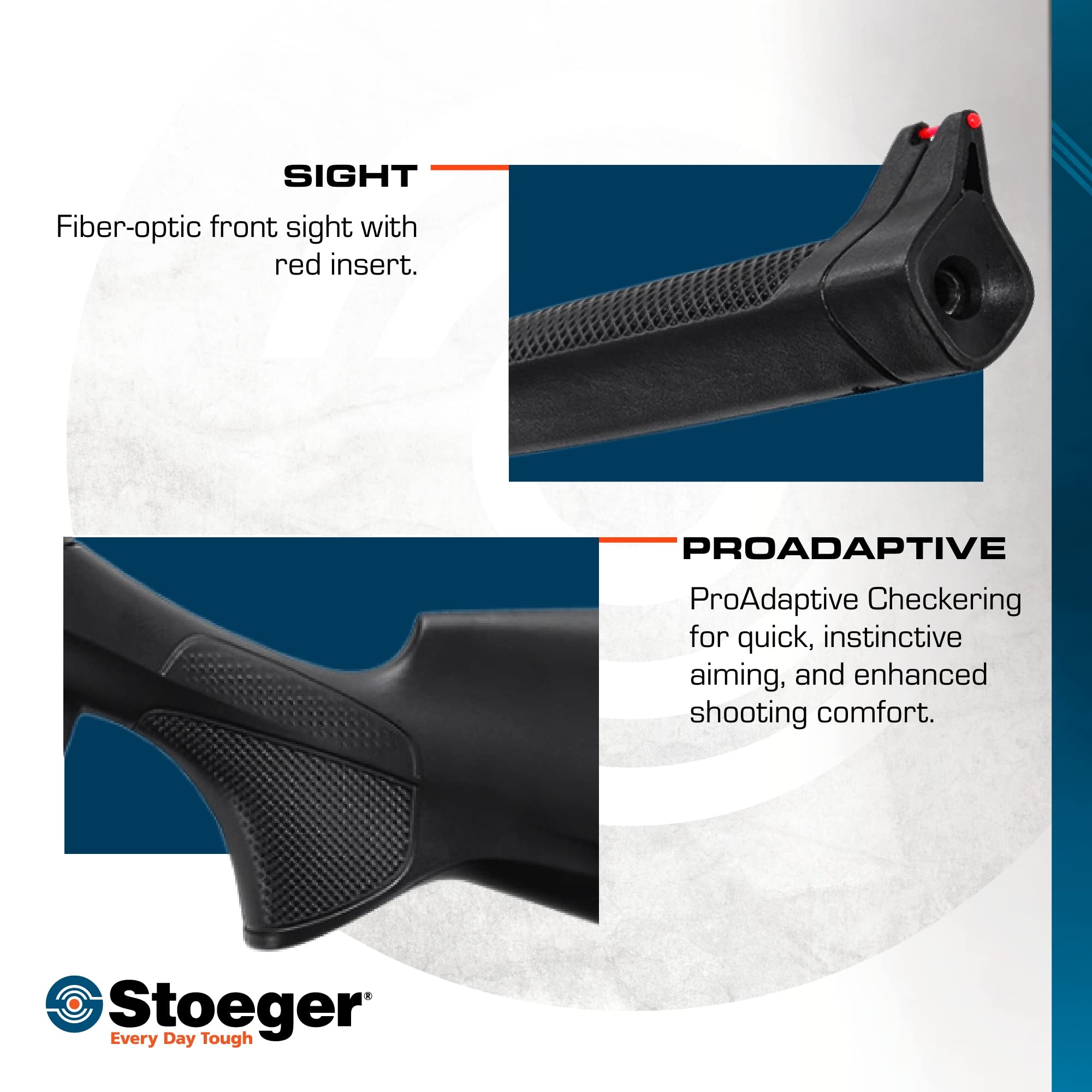 Stoeger S3000-C Compact .177 Caliber Air Rifle with Black Synthetic Stock & Fiber-Optic Sights - Perfect for Target Shooting, Pest Control & Backyard Plinking
