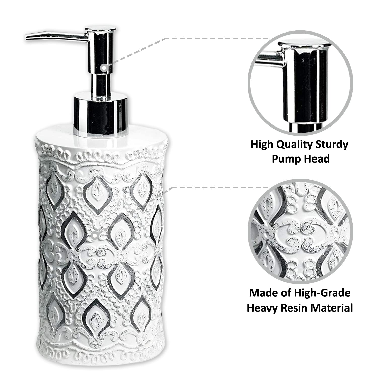 Popular Monaco Bath & Body Lotion Pump Dispenser - White | Premium Hand Soap & Shampoo Dispenser for Bathroom, Kitchen & Spa