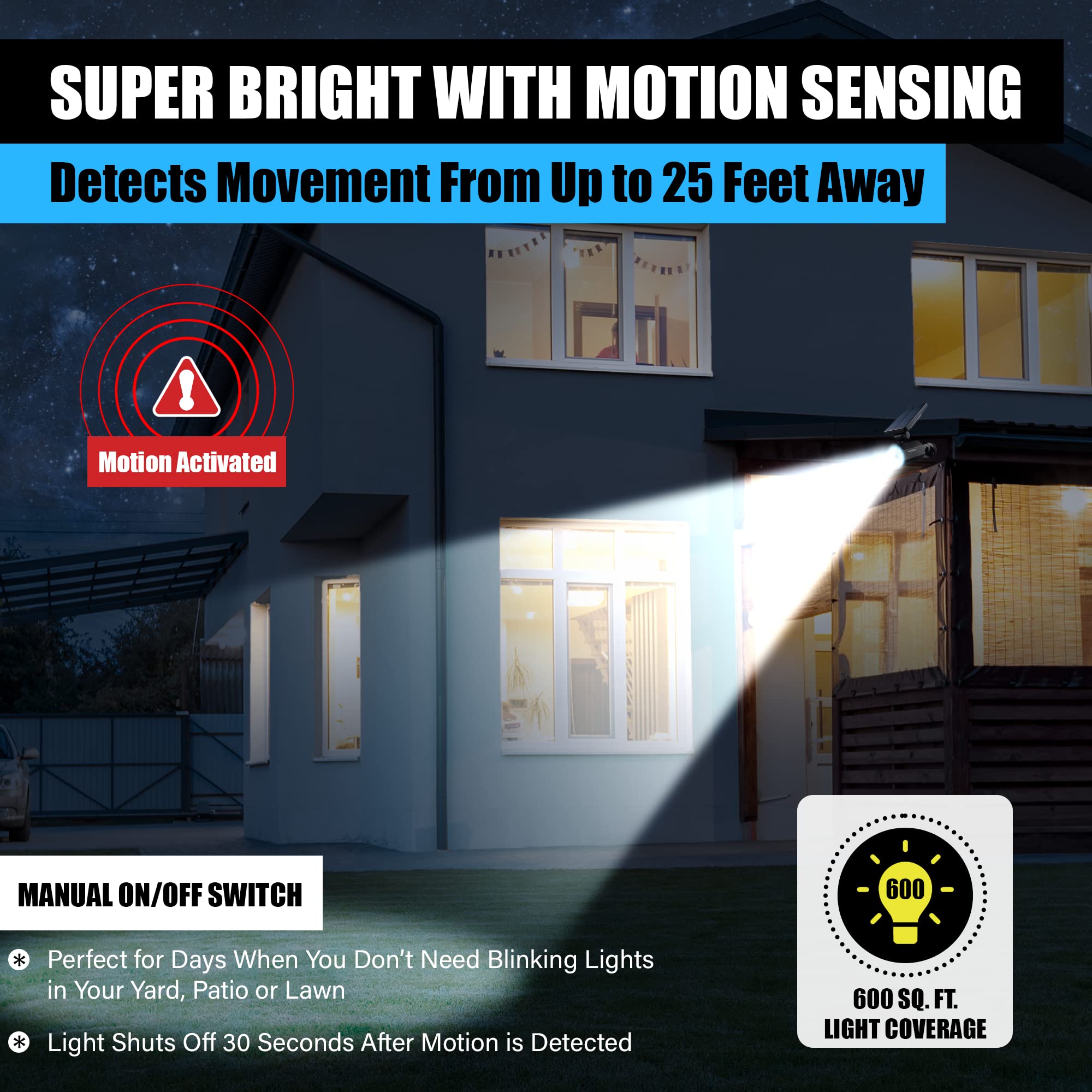 Bell+Howell Bionic Spotlight Motion Solar Spot Lights - Waterproof Outdoor Solar Landscape Lighting for Garden, Lawn & Yard | Super Bright LED Weather Resistant Security Lights | Perfect for Pathways, Driveways & Backyard Safety (As Seen On TV)