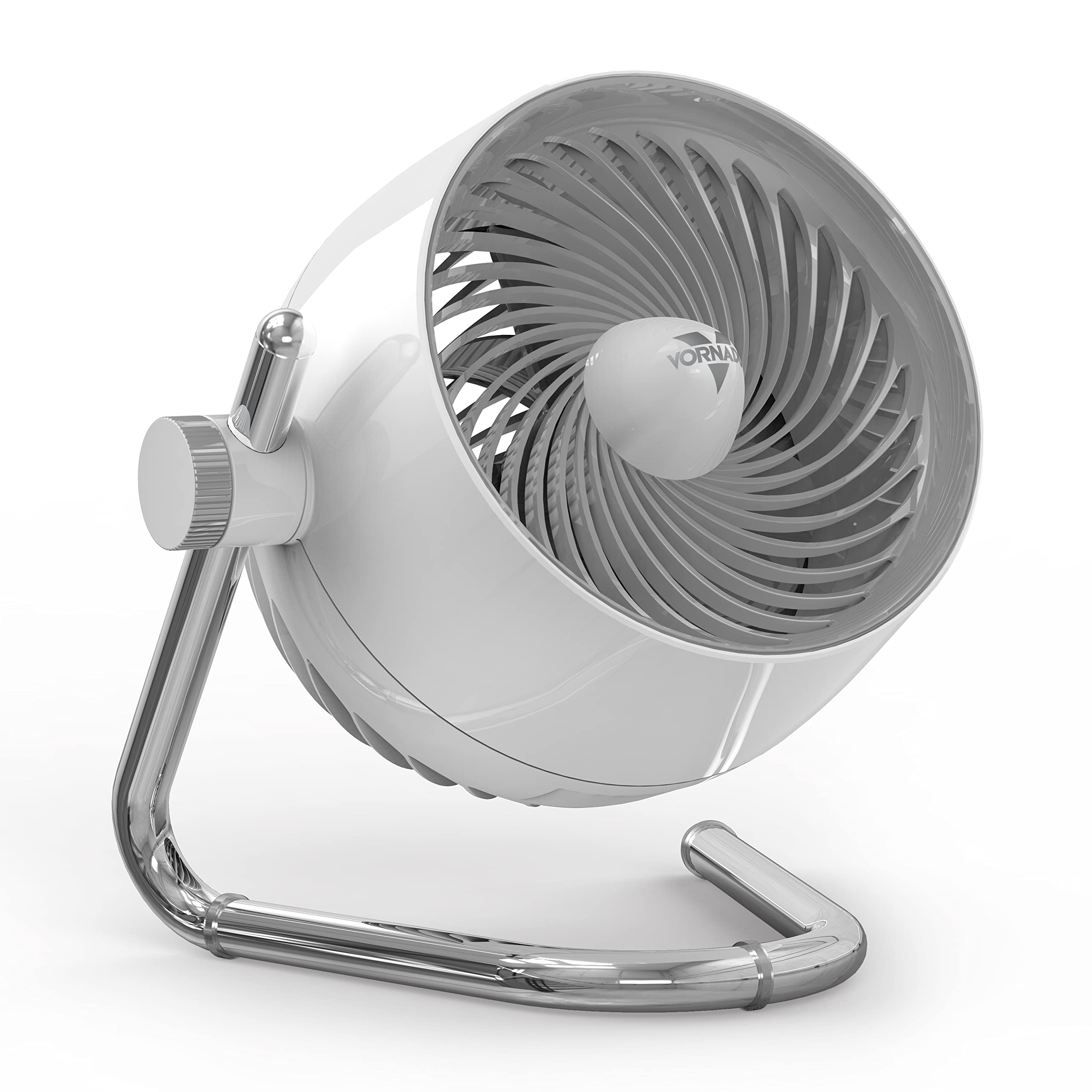 Vornado Pivot5 Whole Room Air Circulator Fan - Powerful & Quiet 3-Speed Desk Fan with Adjustable Tilt for Office, Bedroom, Dorm | Energy Efficient Cooling for Home & Workspaces | White