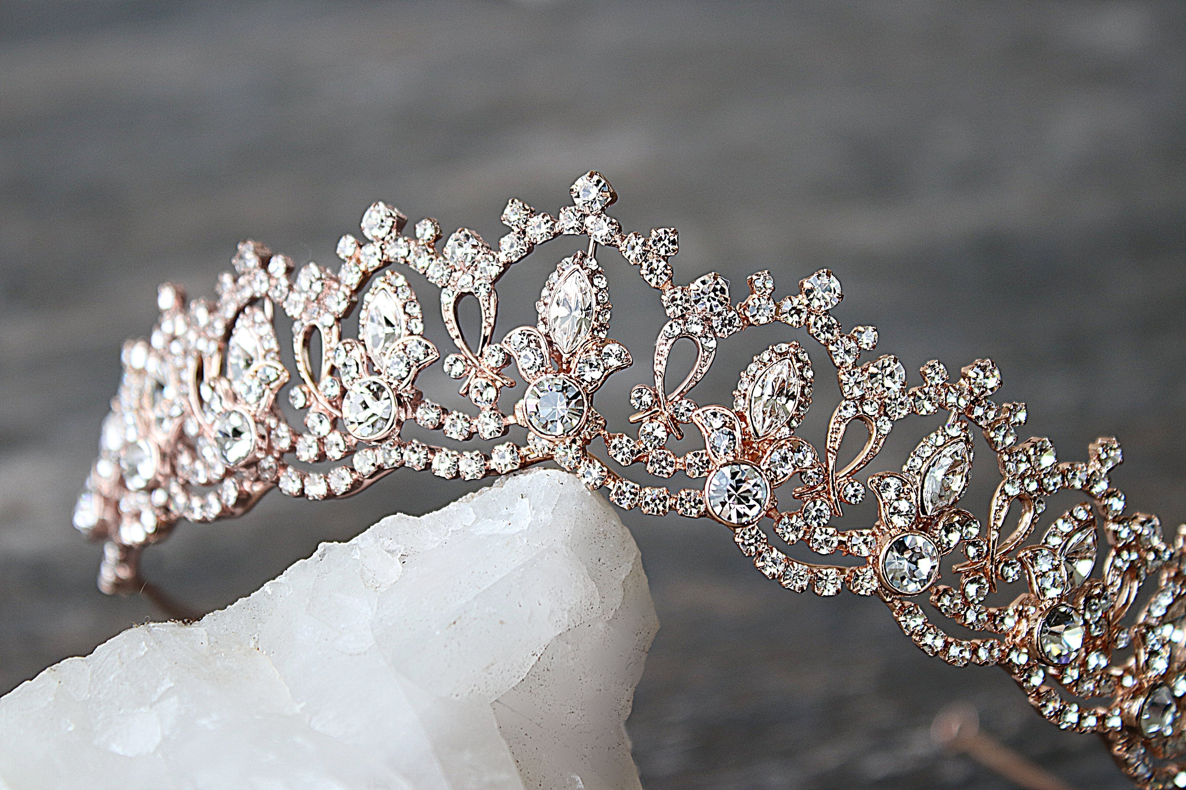 Elegant SERENA Silver Tiara with London Blue Topaz & Swarovski Crystals - Perfect for Weddings, Prom, and Special Occasions