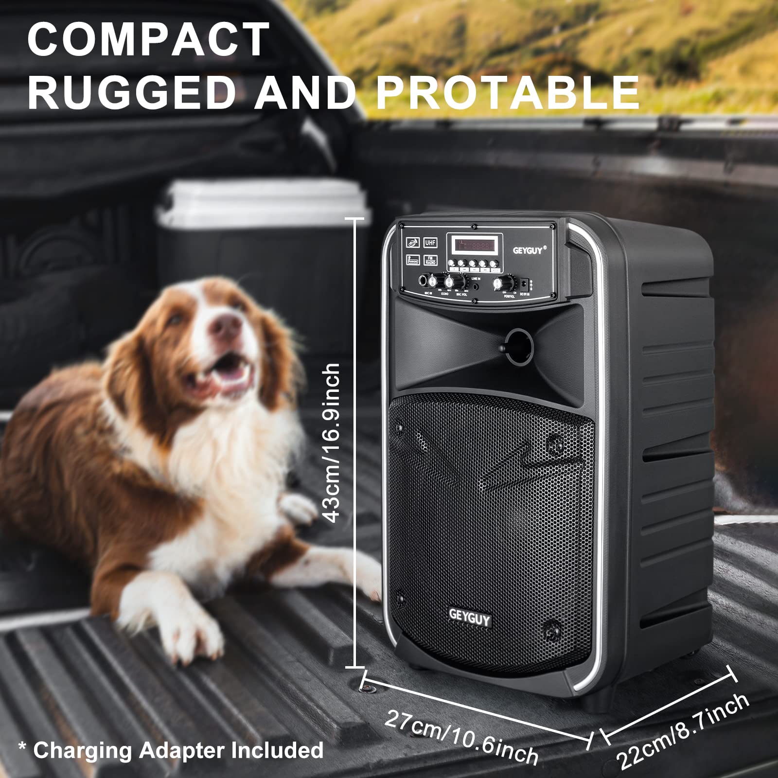 Portable Bluetooth PA System with Wireless Microphones - 8