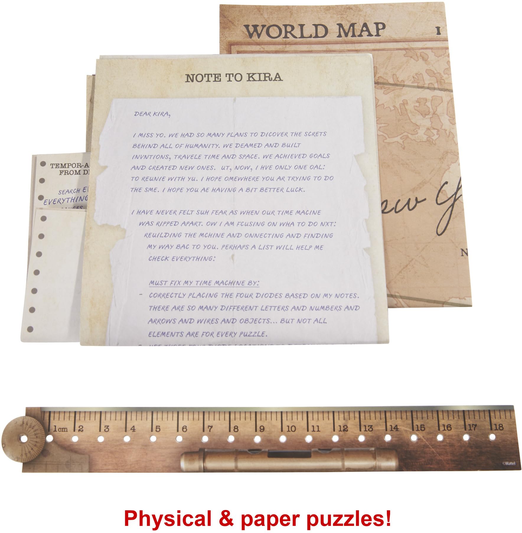 Mattel Games Escape Room in A Box: TIME Drifters ISABEL's Story - Cooperative Puzzle Game for 1-4 Players Ages 13+ with Clues, Challenges & Remote Play Option (Combine with Kira's Story) - Perfect for Family Game Nights, Teen Parties & Virtual Escape Room Experiences