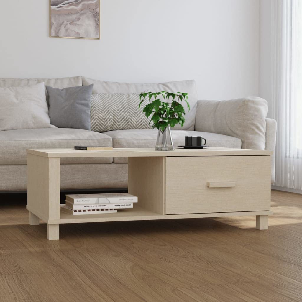 CHARMMA Solid Wood Pine Coffee Table - 39.4