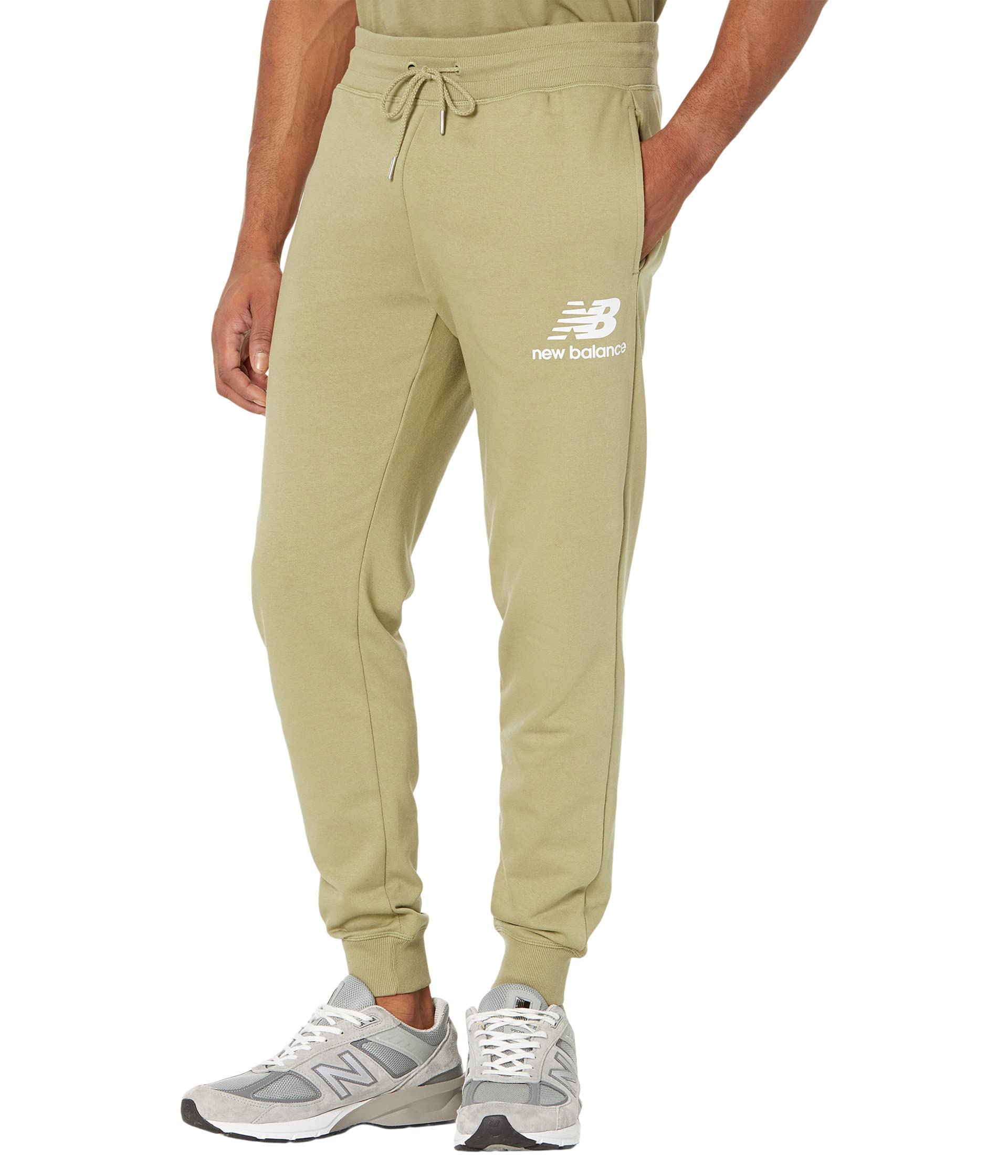 New Balance Men's NB Essentials Stacked Logo Sweatpants - Comfortable Joggers for Running, Gym & Casual Wear