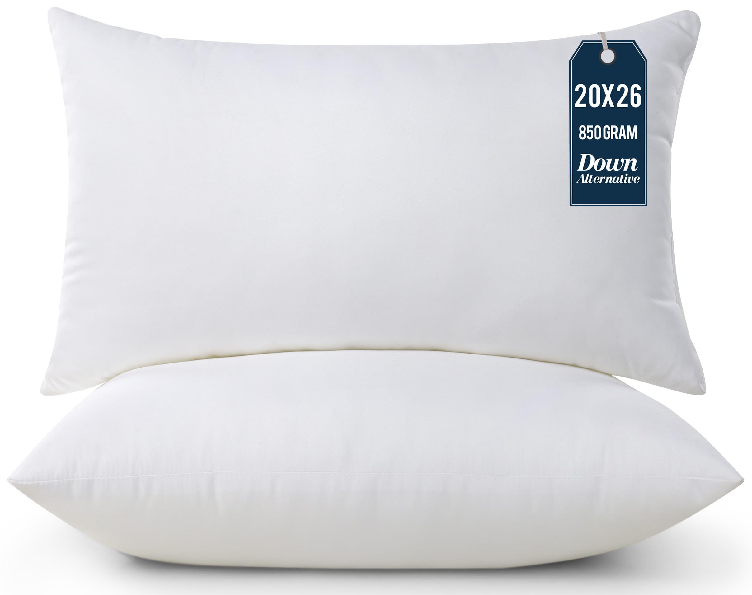 Utopia Bedding Throw Pillow Inserts (Pack of 2, White) - 20x26 Inches Decorative Cushions for Sofa, Bed & Home Decor - Soft Living Room & Bedroom Accent Pillows