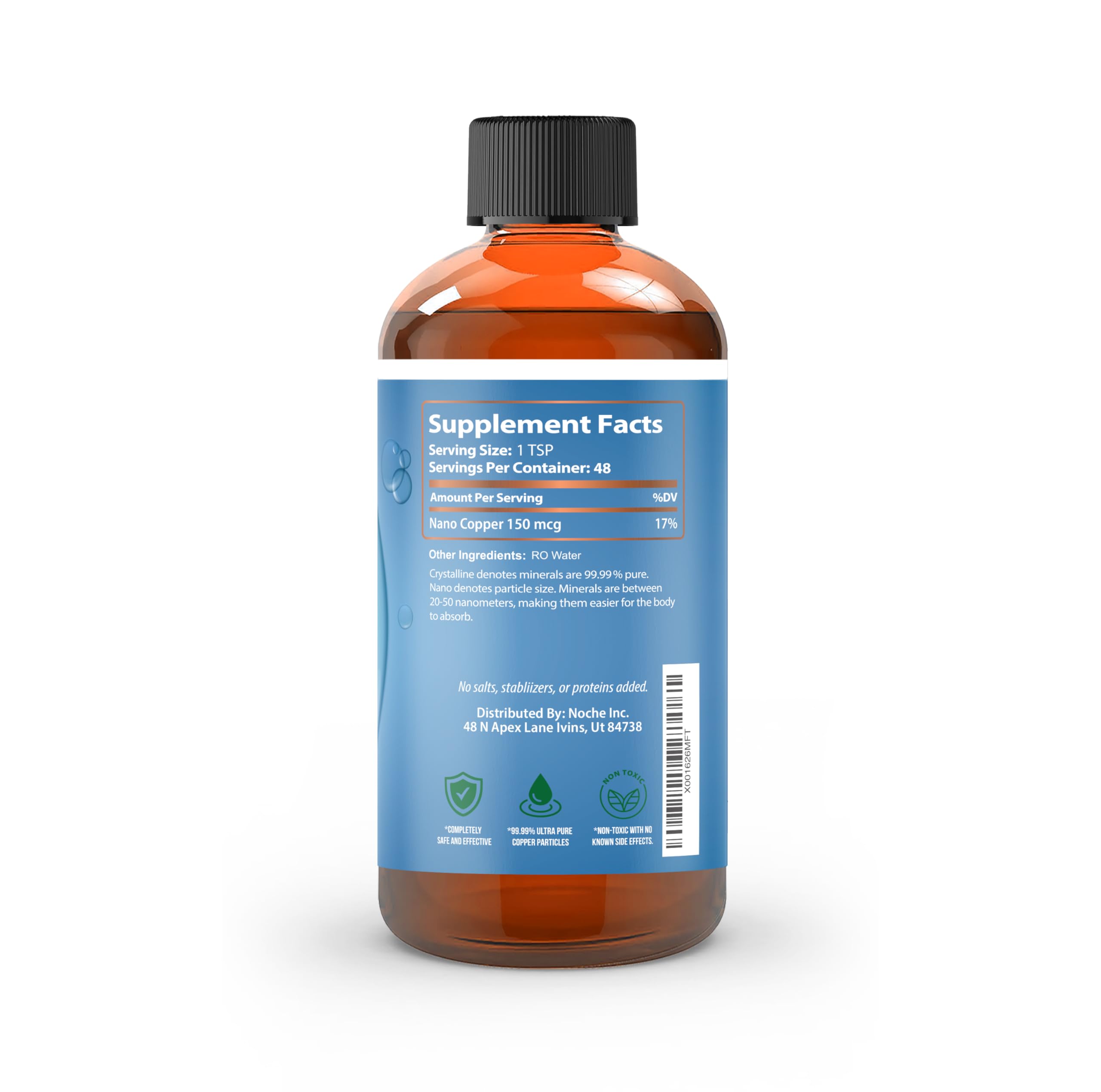 NutriNoche Collagen Copper Supplement | 99.99% Ultra Pure Crystalline Nano Copper Particles for Skin Health, Joint Support & Immune Boost | Perfect for Daily Wellness & Anti-Aging Routine