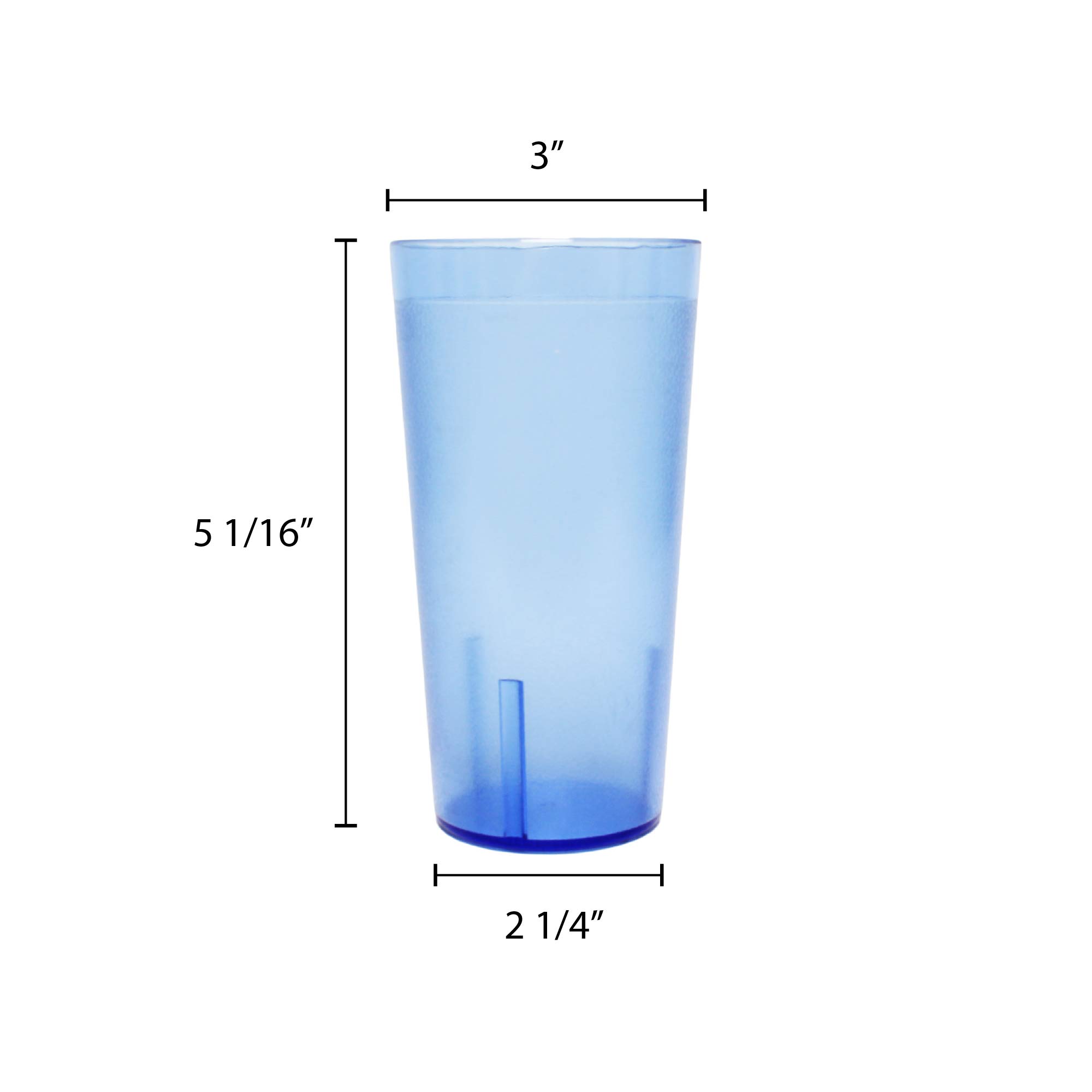 12Oz Blue Tumblers for Restaurants - Bulk Pack of 36 | Durable Drinkware for Coffee, Iced Beverages & Smoothies