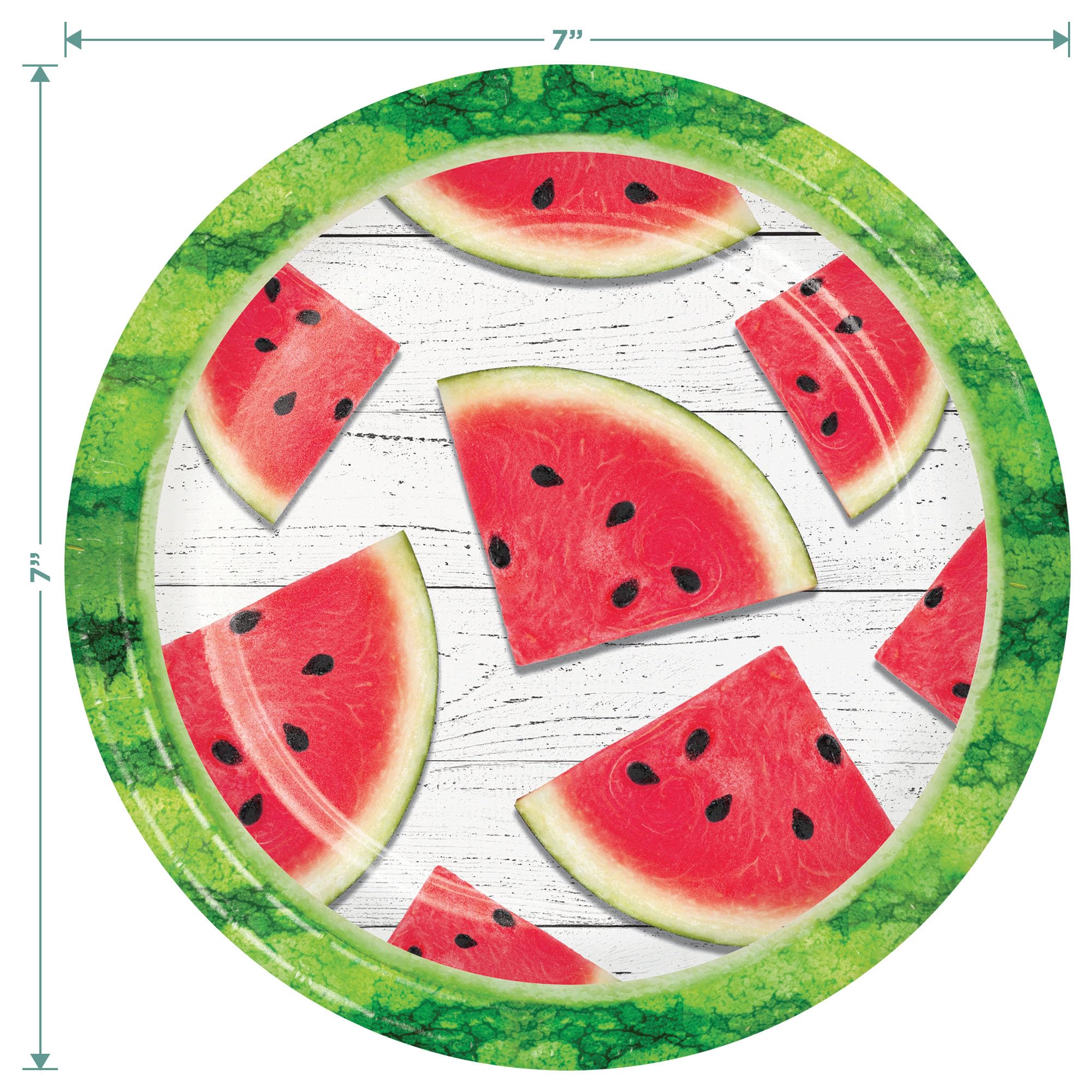 Watermelon Themed Party Supplies - 16 Pack Summer Red Melon Slice Paper Plates, Beverage Napkins & Forks Set - Perfect for BBQs, Picnics, Birthday Parties and Summer Celebrations