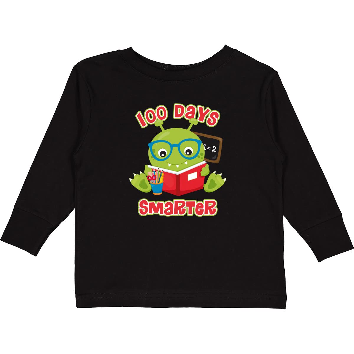 100 Days Boy Monster Toddler Long Sleeve T-Shirt - Cute Kids Graphic Tee for Boys - Soft Cotton Shirt for School, Playdates & Everyday Wear