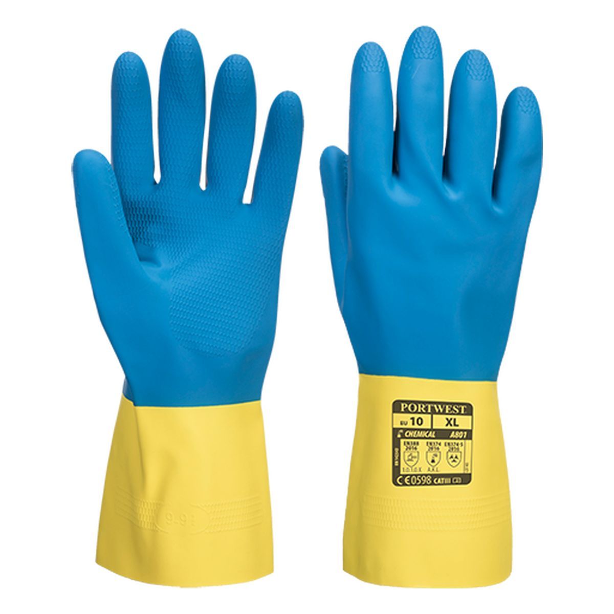 Style A801 Double Dipped Latex Gauntlet Gloves - Heavy Duty Protection for Cleaning, Gardening & Industrial Work