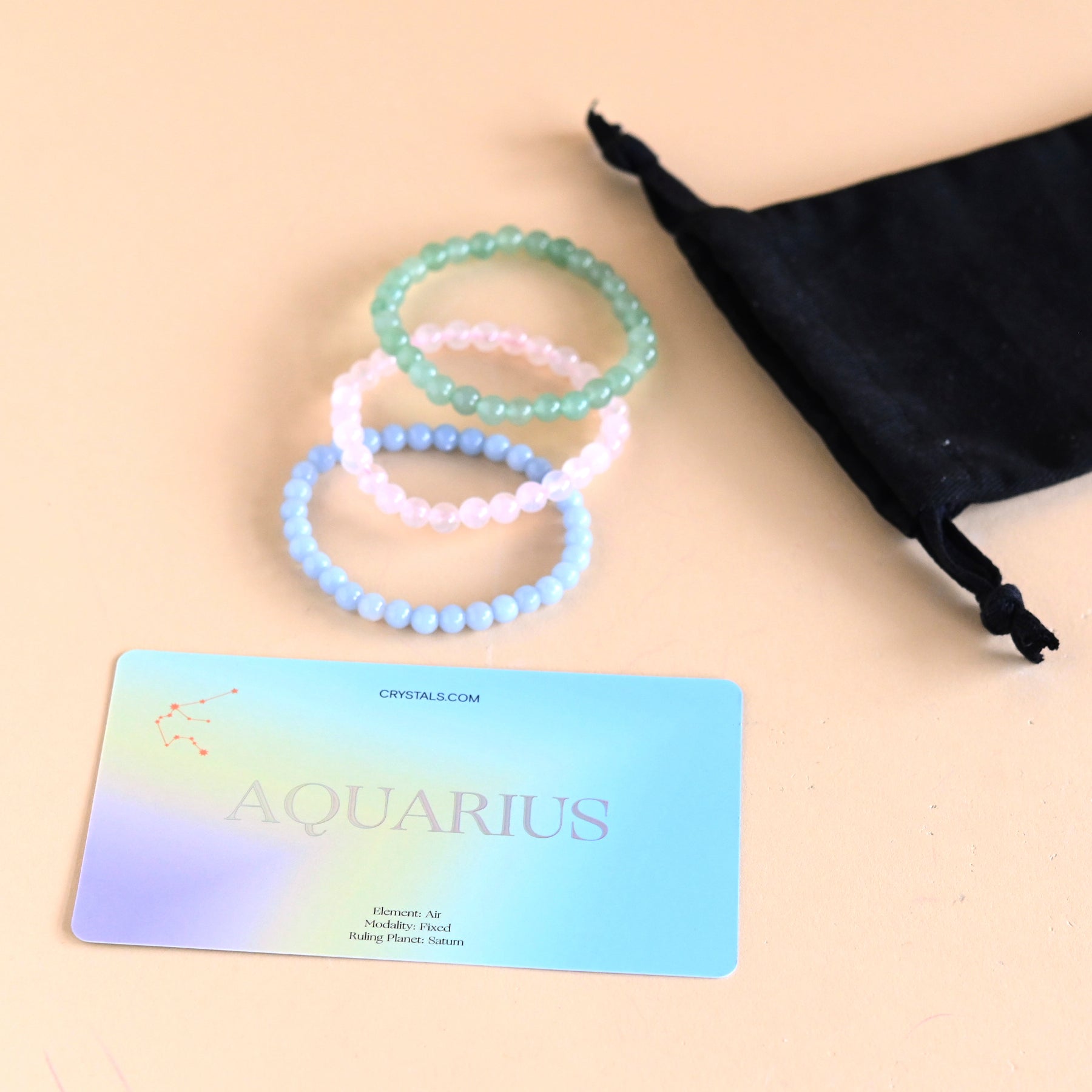 Aquarius Zodiac Bracelet Trio Set - Sterling Silver Adjustable Star Sign Bracelets for Women - Perfect for Birthdays, Gifts & Daily Wear