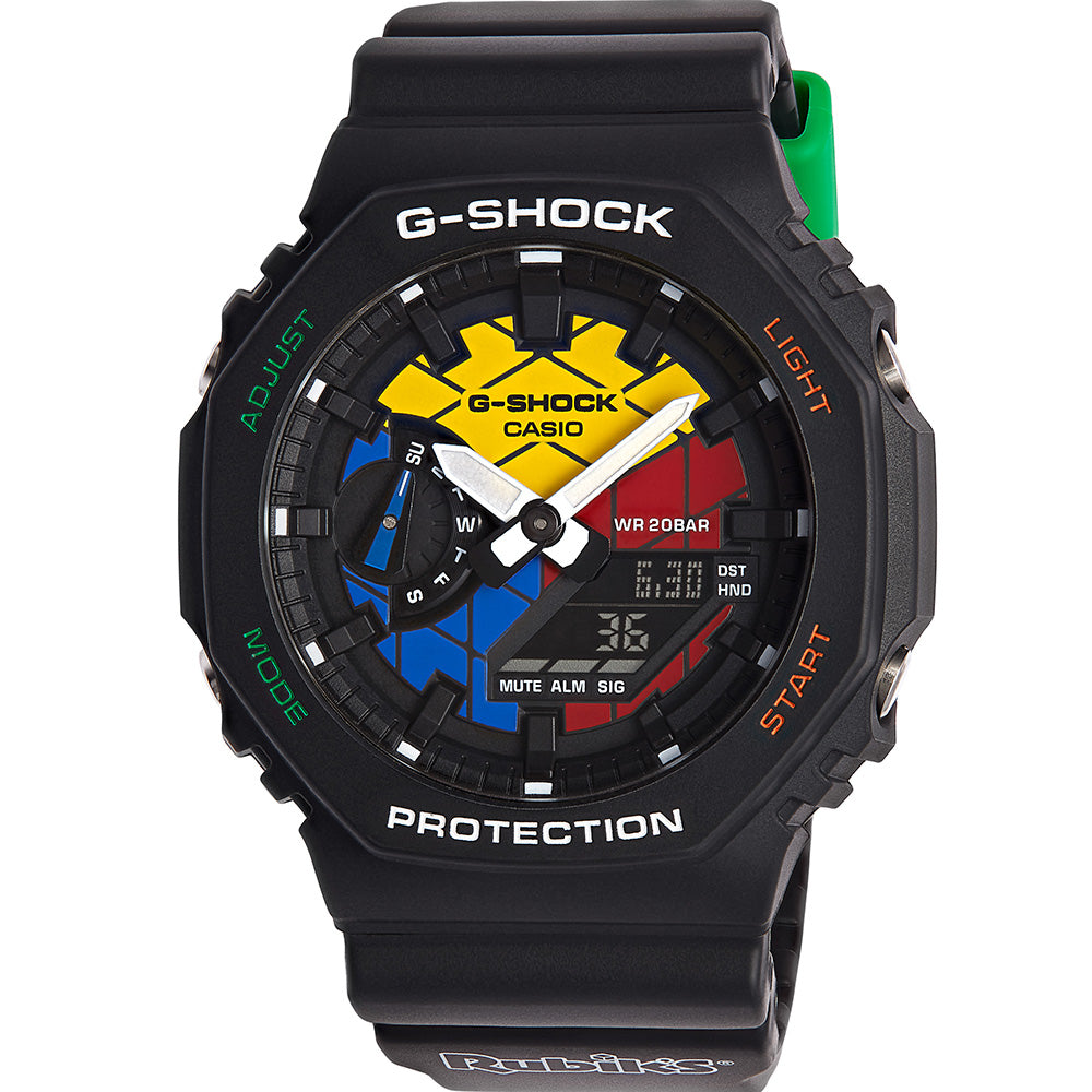 G Shock GAE2100RC 1A Rubik's Cube Limited Edition Watch - Stylish Digital Sport Watch for Men, Durable Shock Resistant Design - Perfect for Outdoor Adventures, Sports & Everyday Wear