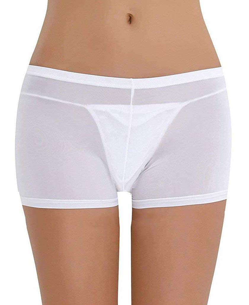 Sexy Sheer Boyshorts Underwear for Women - Comfortable & Breathable Lingerie for Sleep, Lounge & Intimate Moments
