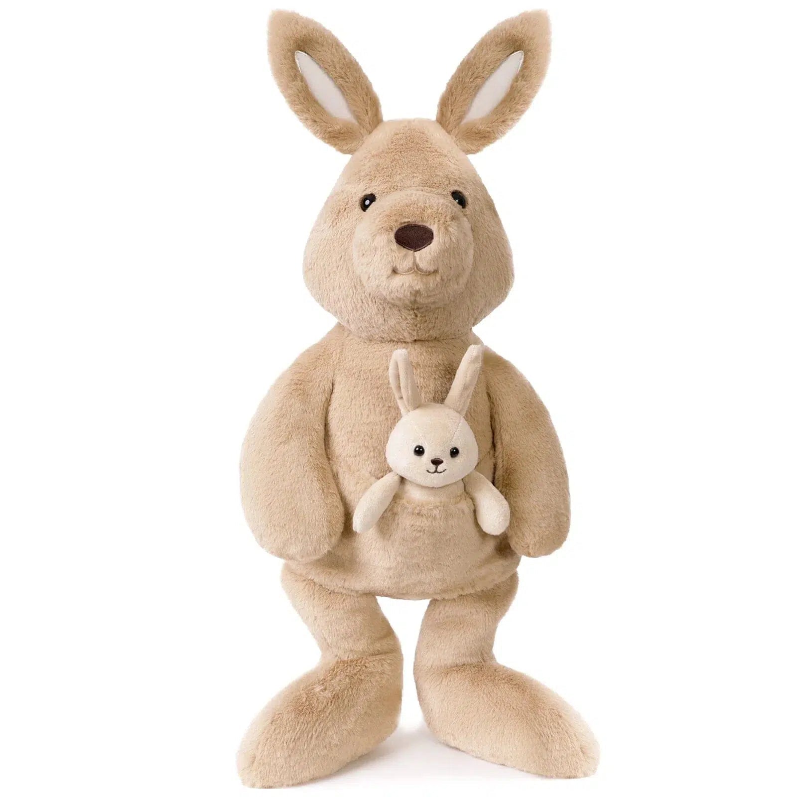 OB Designs Kip Kangaroo & Baby Joey Plush Stuffed Animal - Large 20.5 Inch - Soft Cuddly Toy for Kids, Nursery Decor, Gift for Baby Shower & Birthday Parties