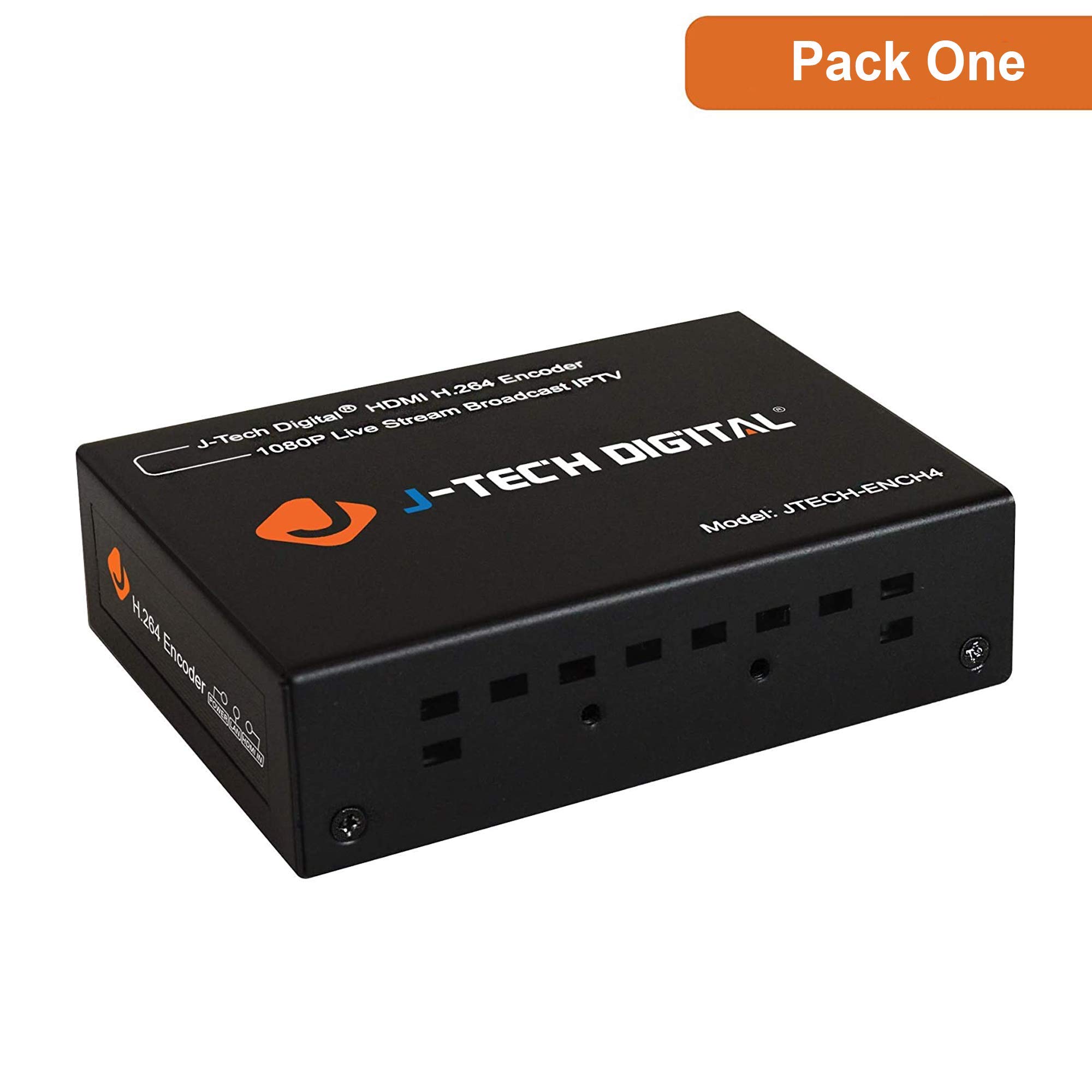 J-Tech Digital H.264 IP Encoder 1080p@60Hz - RTSP/RTP/RTMPS/RTMP/HTTP/UDP/ONVIF Compatible with 150ft 23AWG Cat6 UTP Ethernet Cable (Pure Copper) for High Performance Video Streaming - Perfect for Security Systems, Live Broadcasting & Remote Monitoring