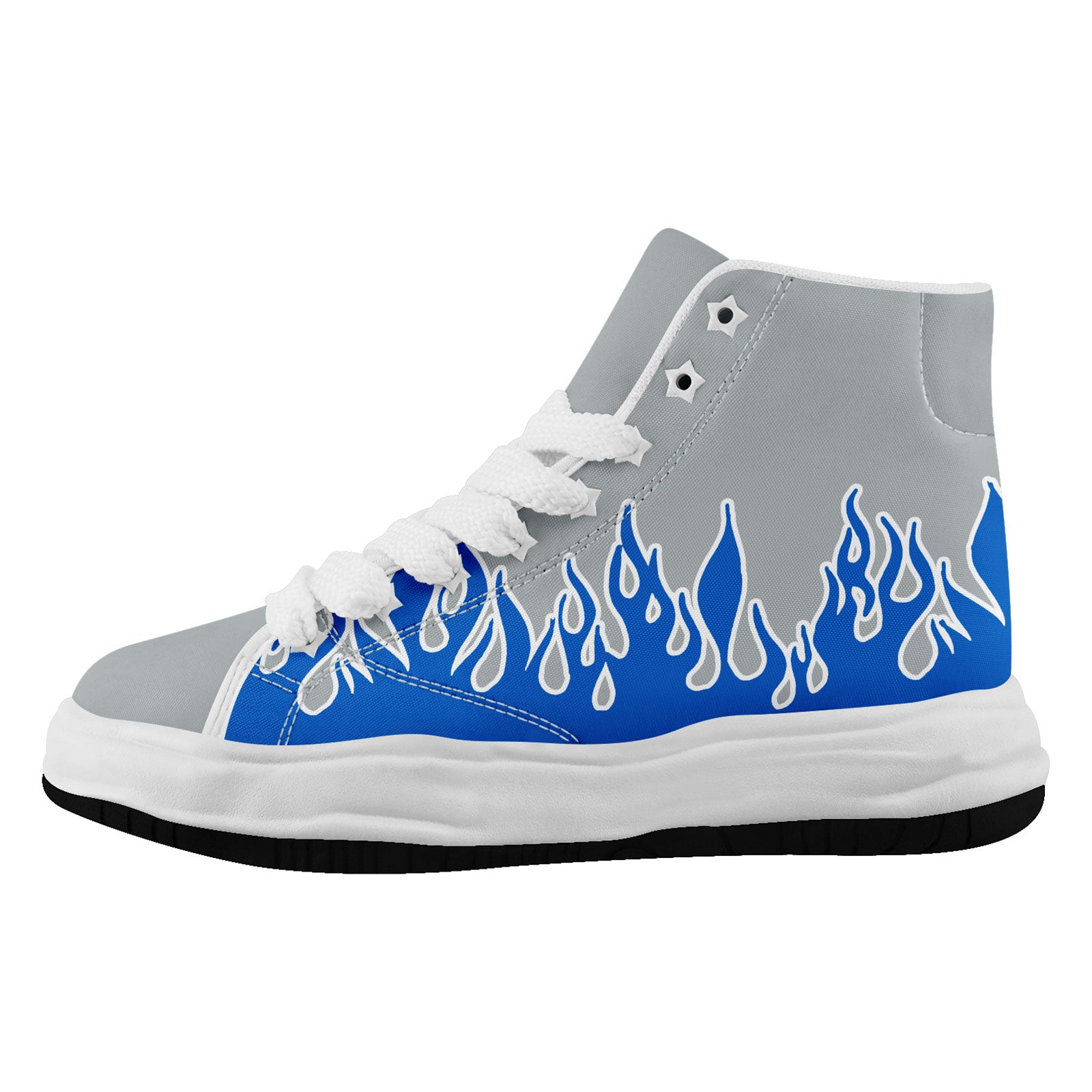 Custom Gray Blue Detroit Firesoul Shoes - Personalized Sneakers for Men & Women | Comfortable Walking & Casual Wear | Size 11 (FN039 D020272) | Perfect for Street Style & Urban Fashion