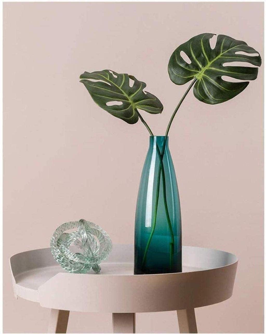 Modern Glass Sculpture Vase - 10.43 Inch Handcrafted Centerpiece for Kitchen, Dining Table, Bedroom, Office & Hotel Decor | Elegant Home Decoration