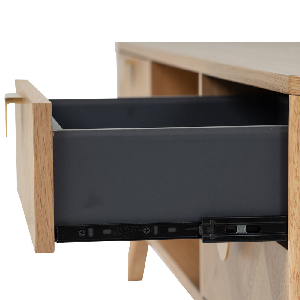 LOFTUS 180cm Oak Entertainment TV Stand - Modern TV Console for Living Room, Bedroom & Home Theater - Durable Oak Wood Media Center with Storage Shelves