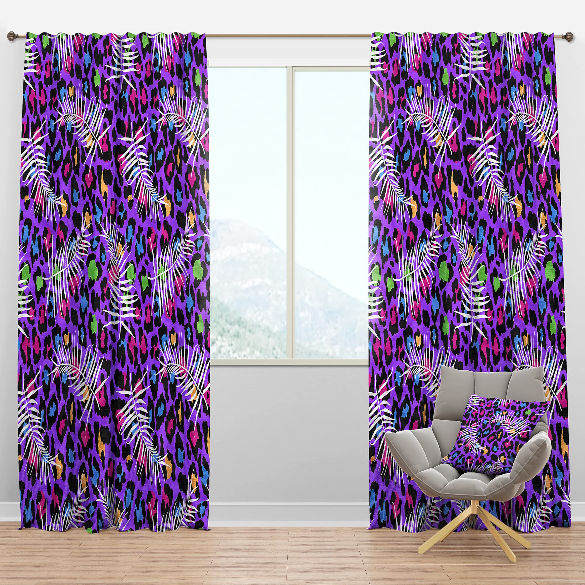 Leopard Print Blackout Curtains - Thermal Insulated Room Darkening Drapes for Bedroom & Living Room (52x108, Single Panel) - Perfect for Home Theater, Nursery & Light Sleepers