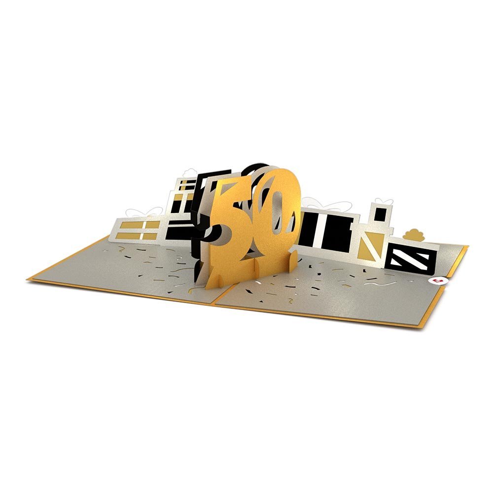 Lovepop 50th Birthday Pop Up Greeting Card - 3D Anniversary Celebration Card for Wife, Husband, Parents - Perfect for Golden Jubilee, Milestone Birthdays & Special Occasions