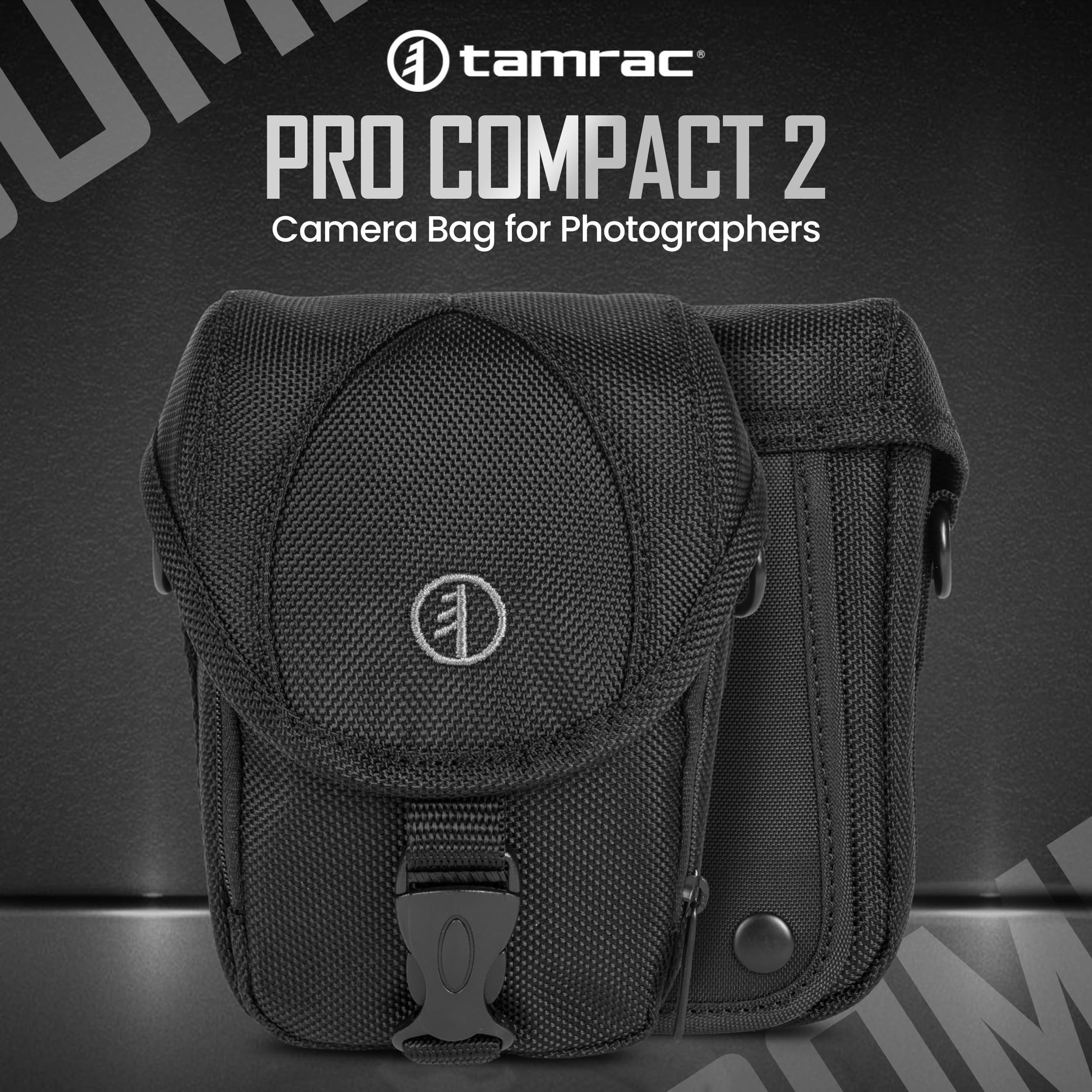 Tamrac Pro Compact 2 Camera Bag for DSLR & Mirrorless Cameras - Small Crossbody Photography Case Compatible with Canon, Nikon, Fuji - Waterproof & Durable Black Camera Carrying Bag for Travel, Hiking & Street Photography