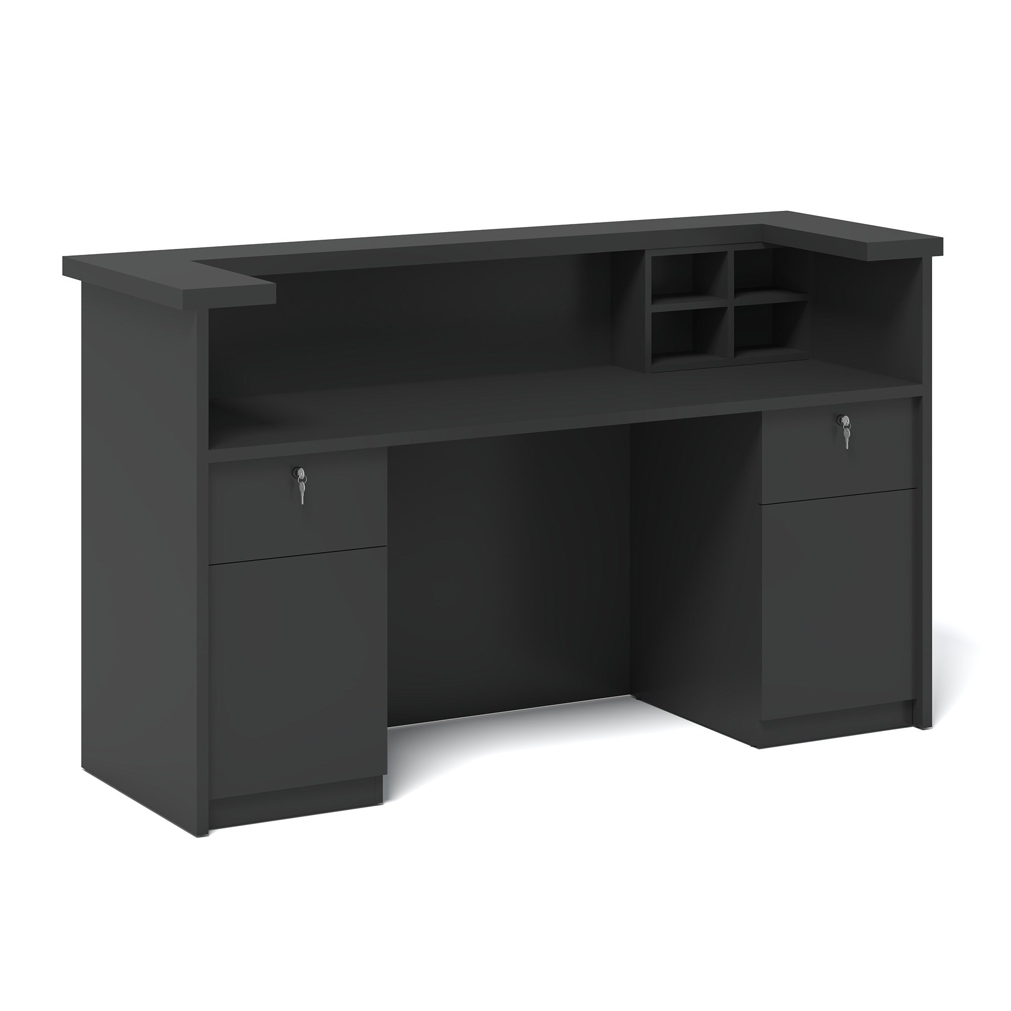 KENTO Black 2-Drawer Filing Cabinet - Office Storage Solution for Files, Documents & Supplies | Perfect for Home & Office Organization
