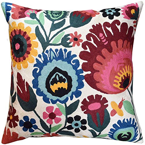 Cream Polish Floral Pillow