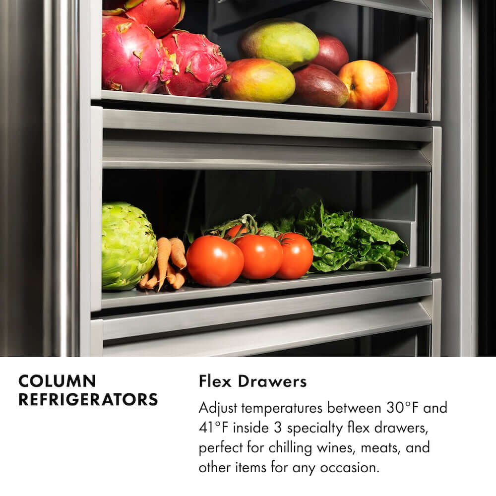 ZLINE Autograph Edition 24 Inch Panel Ready Column Refrigerator - 12.5 cu. ft Capacity, Graphite Gray Interior & Matte Black Accents (RBCRVZ 24 MB) | Perfect for Modern Kitchens, Open Concept Homes & Luxury Appliances Collection