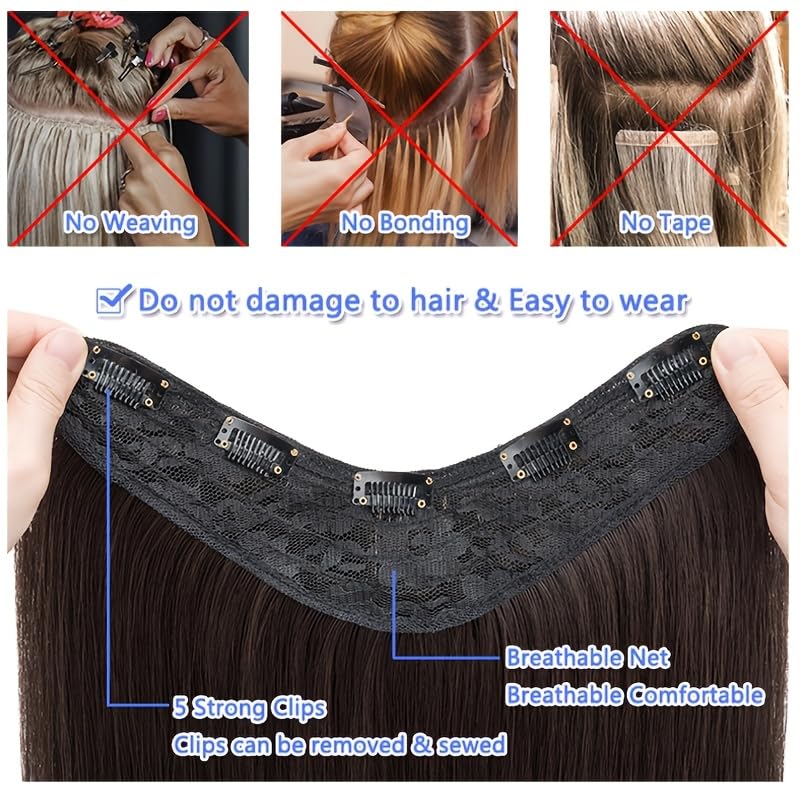 CHANDERKASH 5 Clip Lightweight Straight Black Hair Extensions for Women - Natural Look for Daily Wear & Special Occasions
