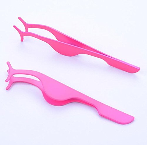 1pc Stainless Steel Eyelash Curler with Fake Eyelashes Clip - Pink Beauty Makeup Tool for Eye Lash Curling & Volume Enhancement | Perfect for Daily Makeup, Bridal Looks & Professional Salon Use
