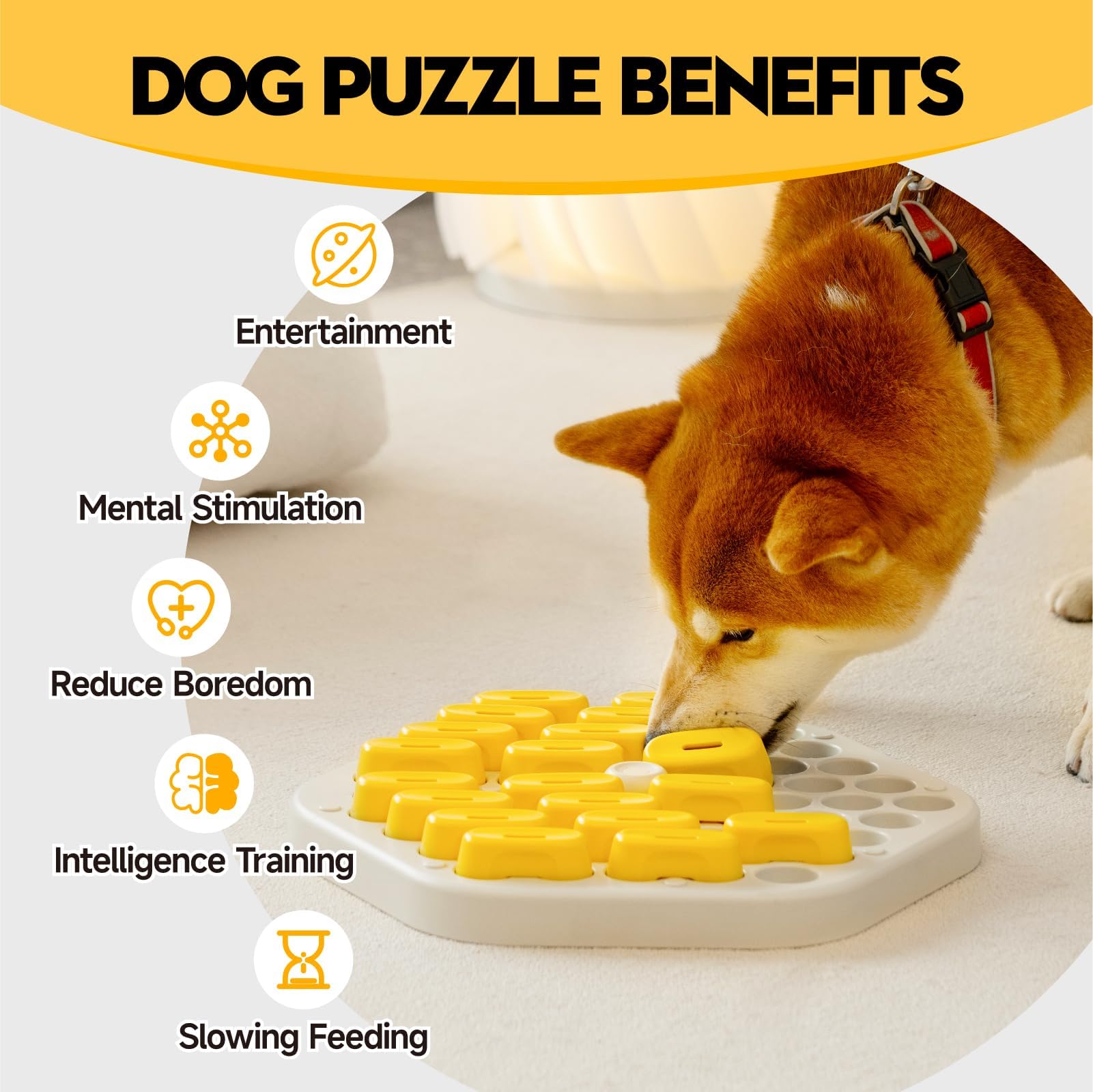 MEWOOFUN Interactive Dog Puzzle Toy - IQ Training & Mental Enrichment Feeder for Small Medium Large Dogs - Slow Feeding Treat Dispenser for Smart Dogs - Perfect for Boredom Relief & Anxiety Reduction