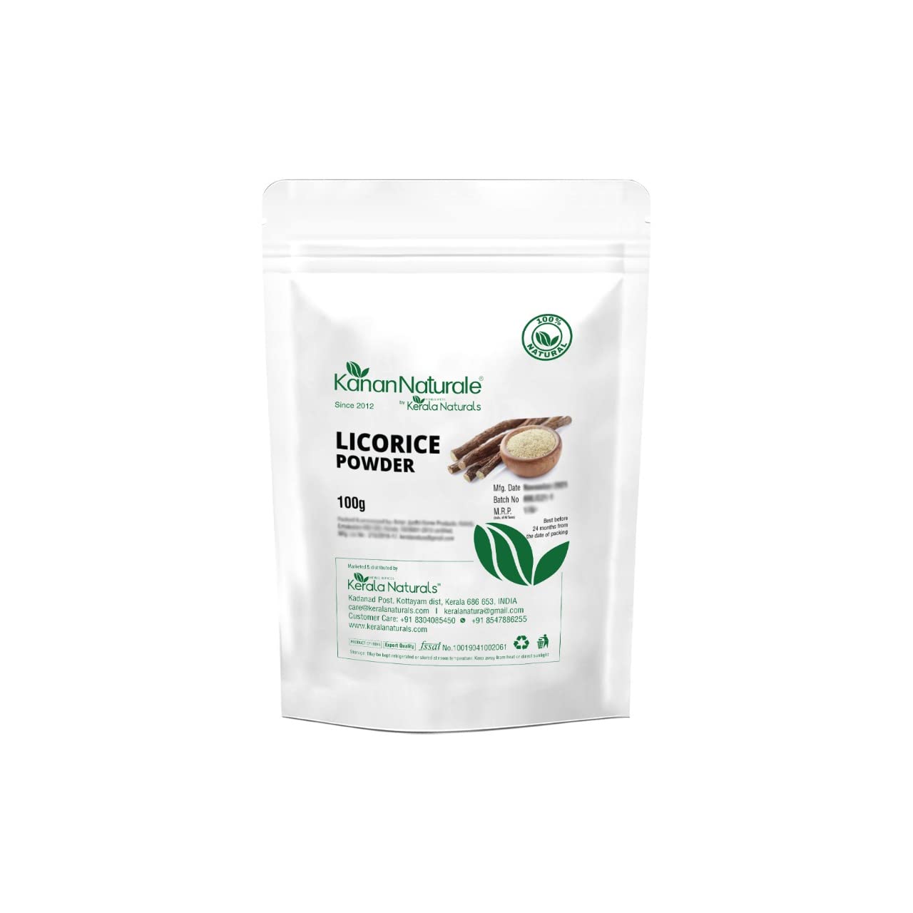 Organic Licorice Root Powder (Mulethi) 100g - Natural Skin Brightening Treatment for Dark Spots & Acne - Hydrating Face Mask Ingredient - Ayurvedic Remedy for Glowing Skin | DIY Skincare, Herbal Tea, Beauty Recipes